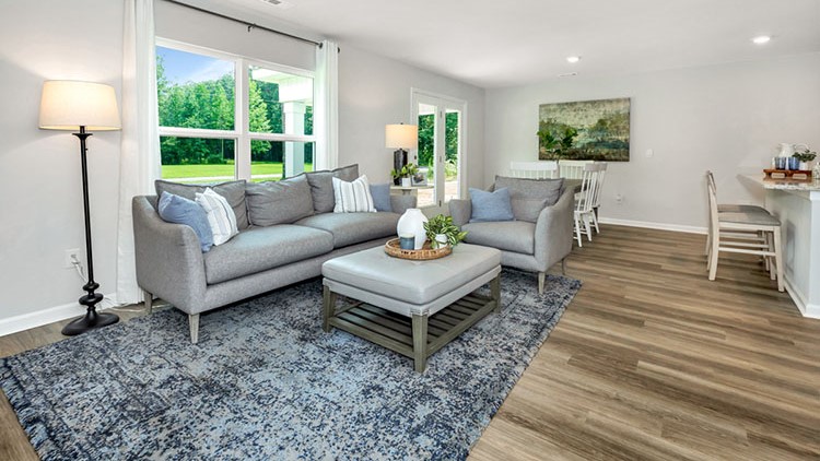 Living room decorated with seating
