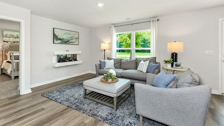 Living room decorated with seating