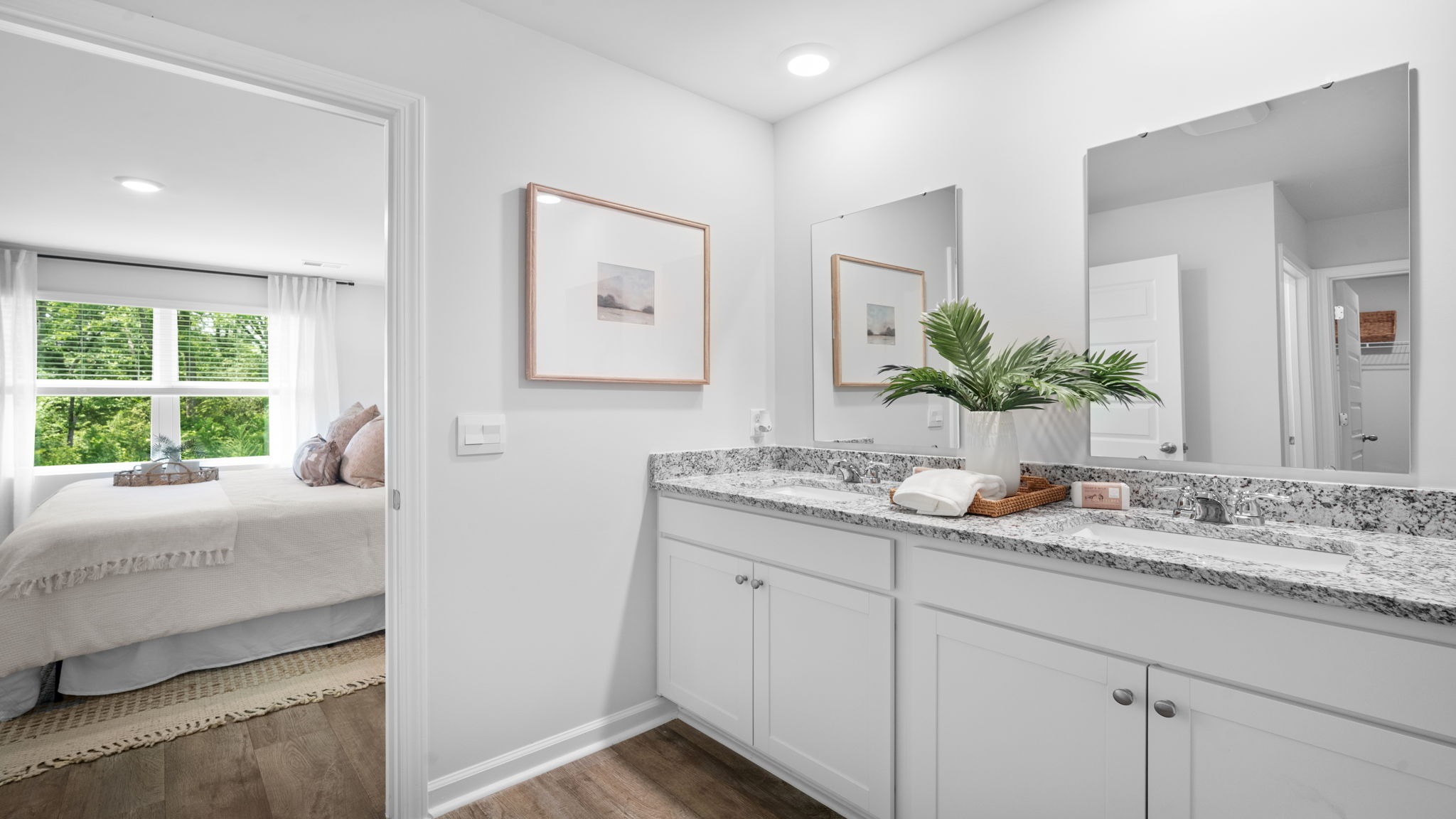 Primary bathroom with double vanities