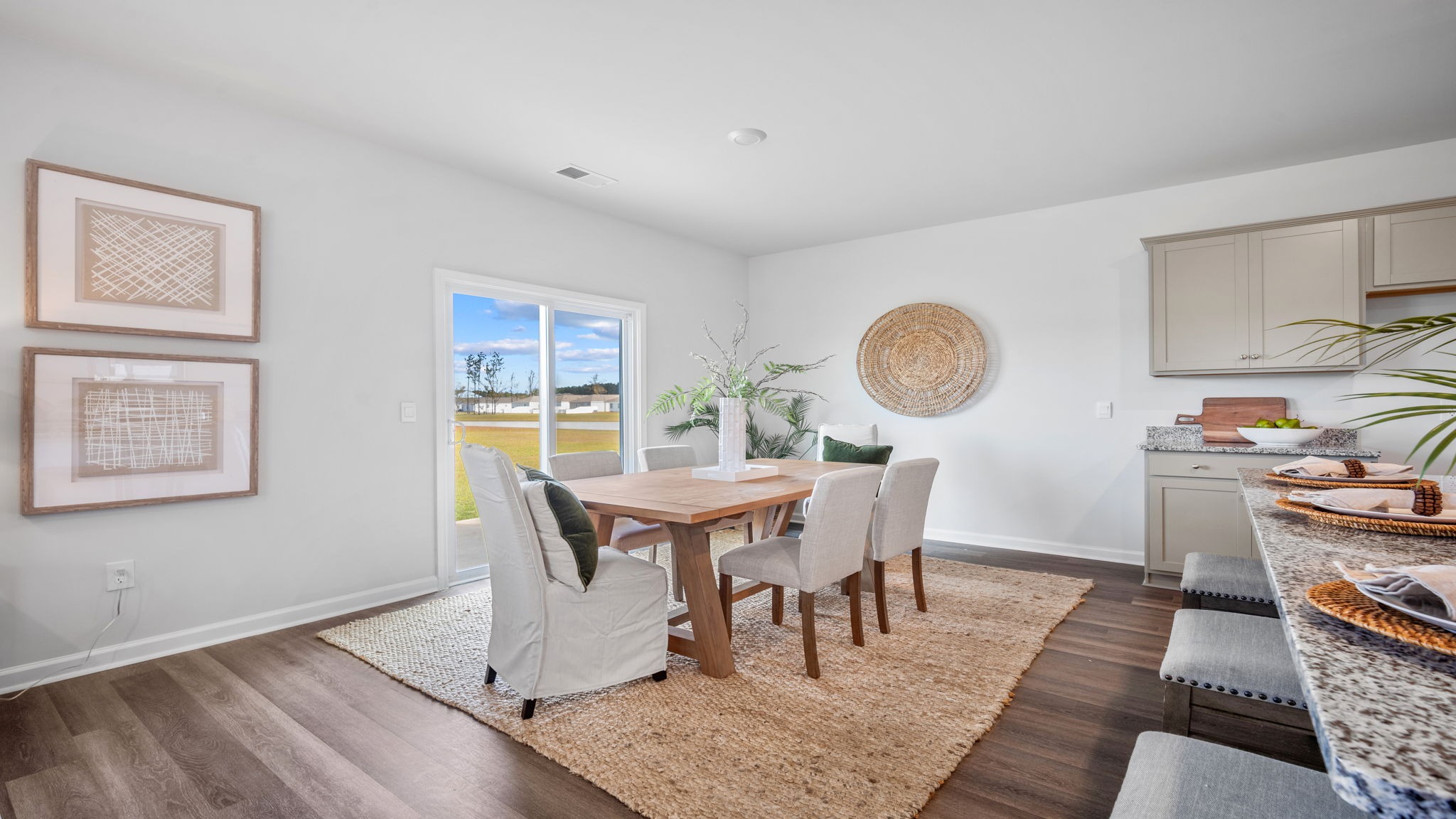 Dining area with a table and chairs