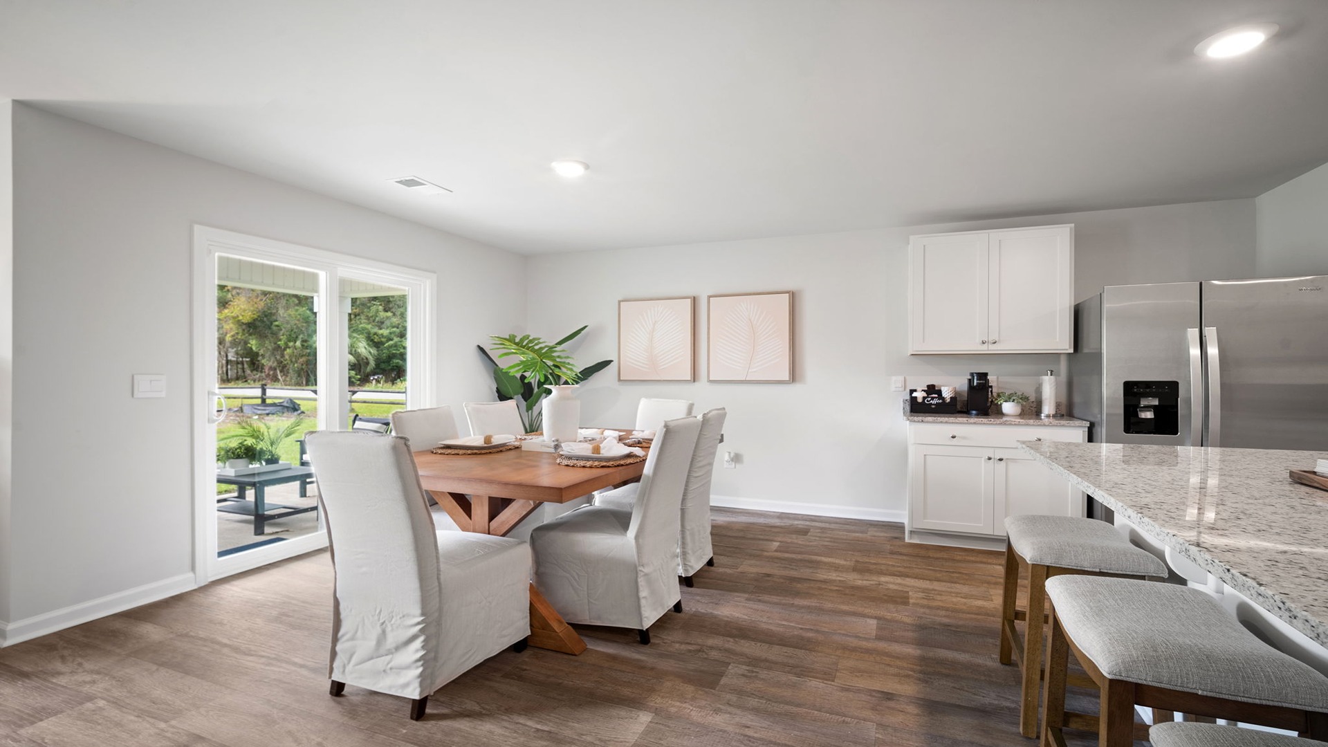 Dining table and chairs