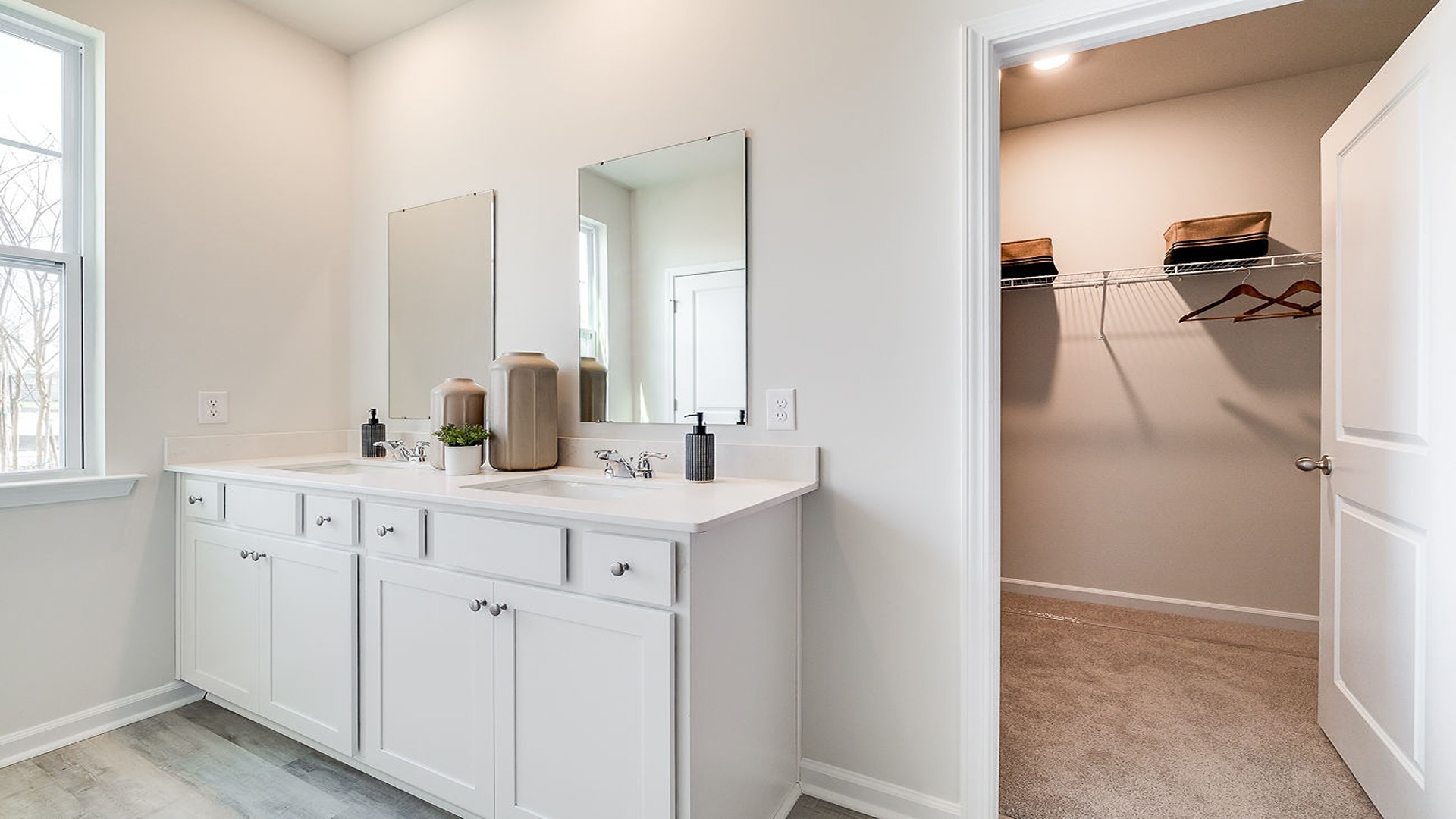 Primary bathroom with double vanities