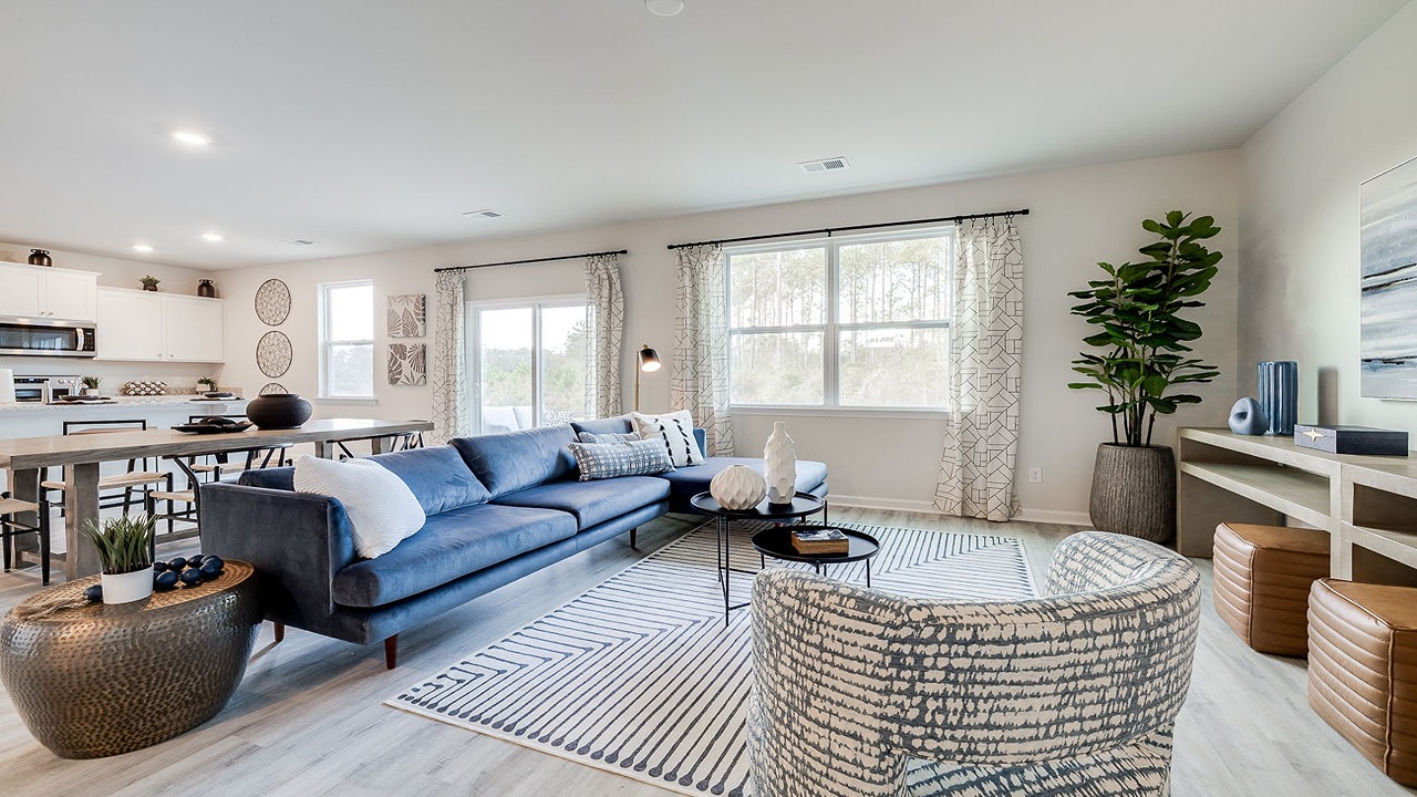 living room to kitchen