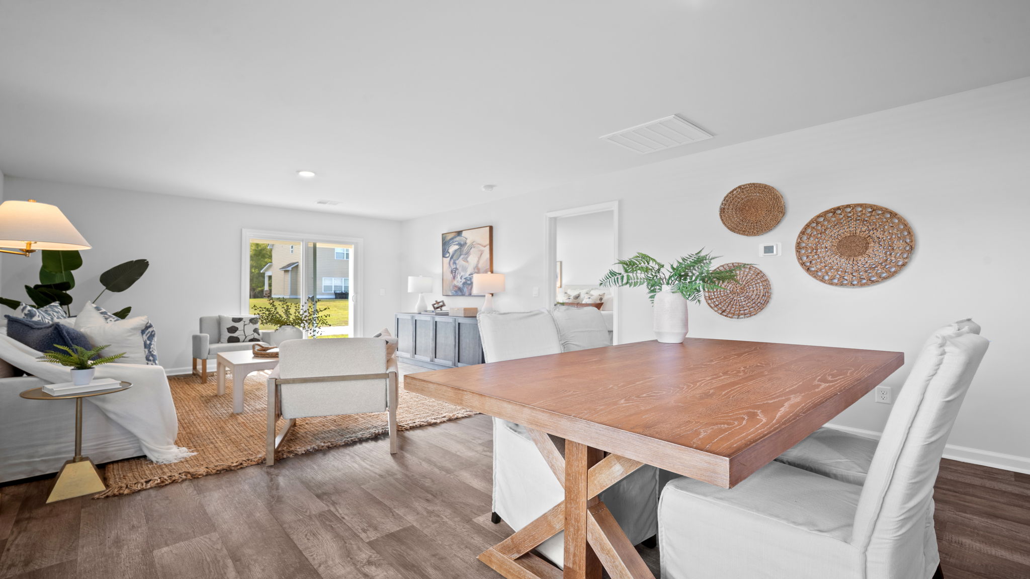 Dining area with a table and chairs