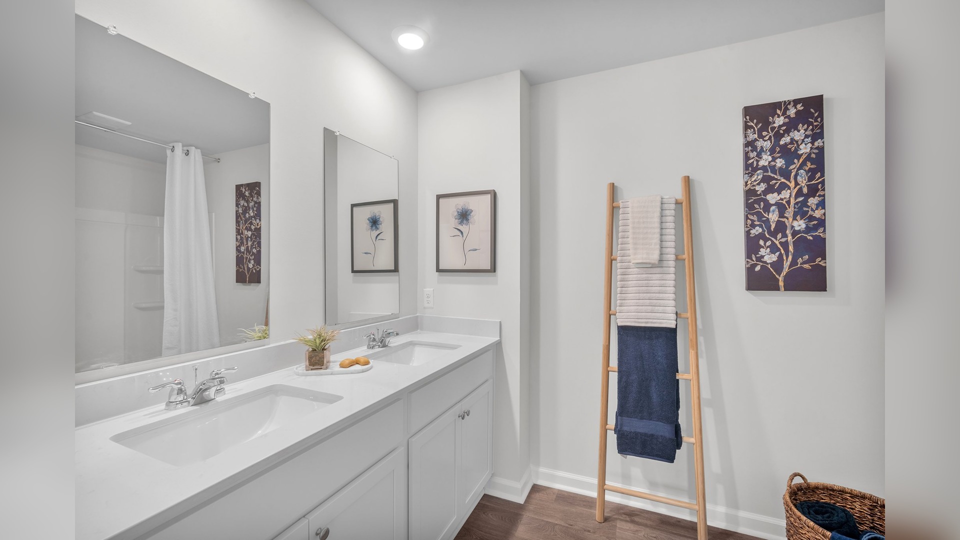 Primary bathroom with double vanities