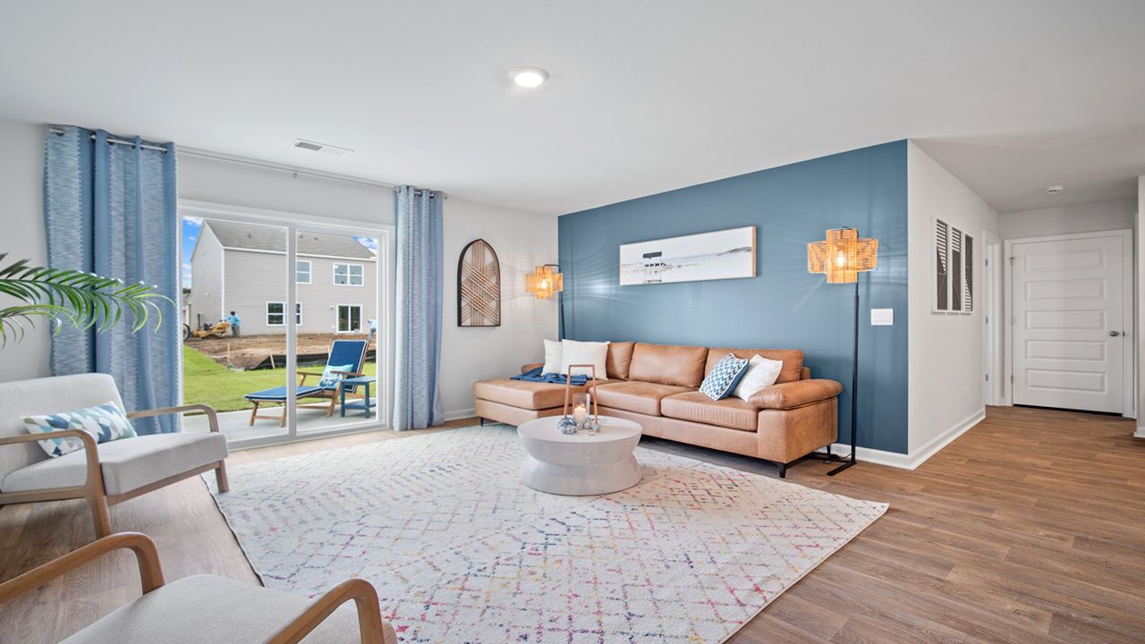 LIving room of home with a view of the sliding glass doors