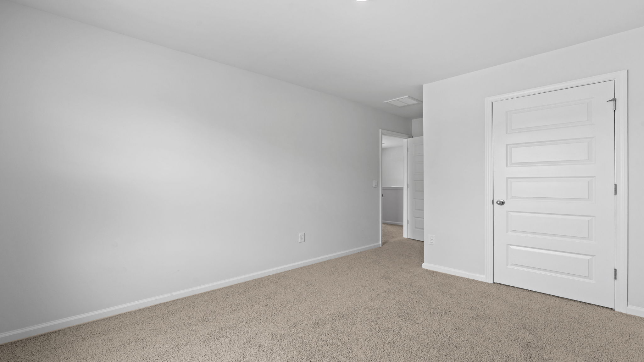 Bright secondary bedroom in the Downing floor plan by D.R. Horton showcasing modern finishes, generous closet space, and flexible functionality.