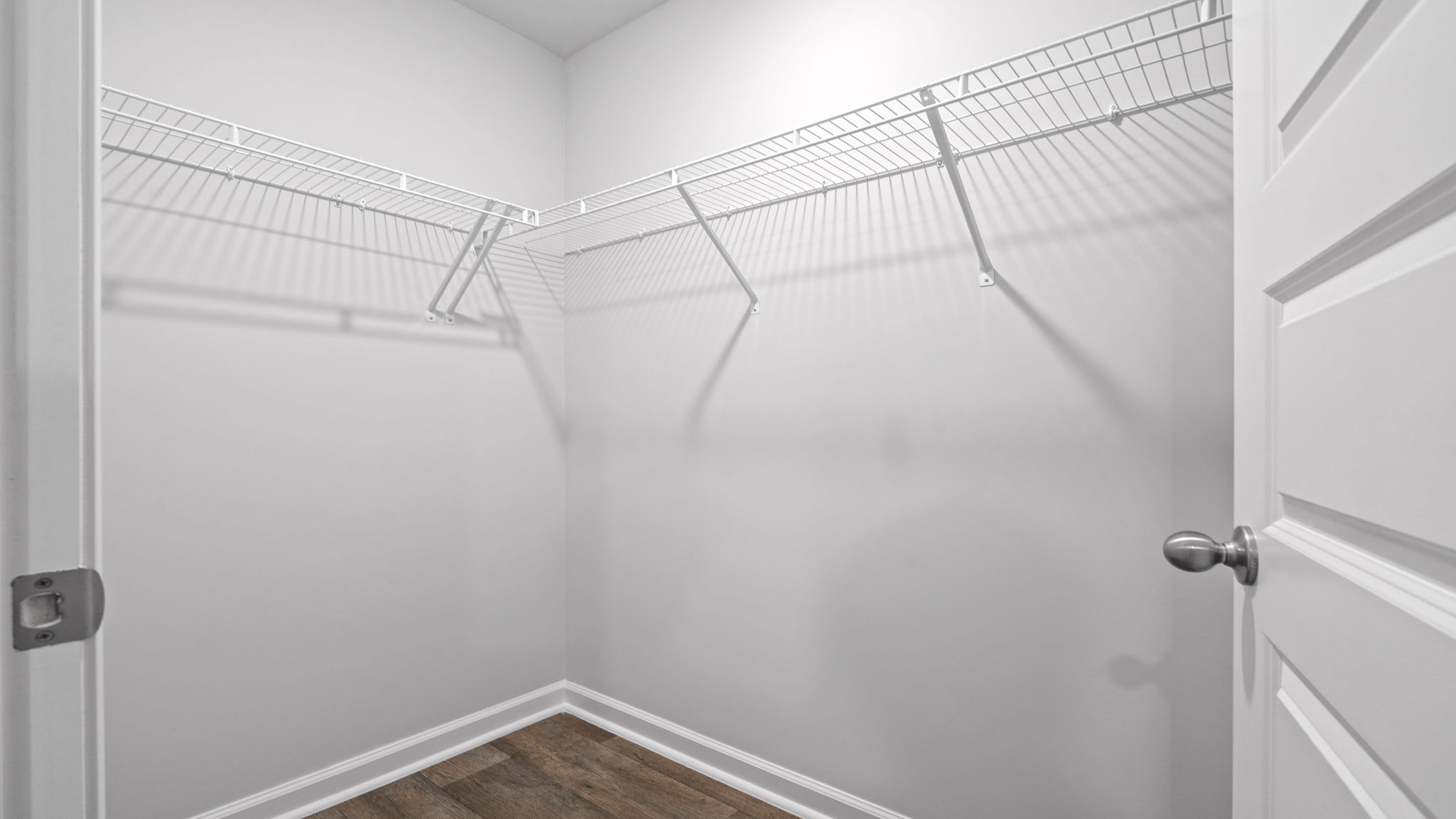 Spacious walk-in closet in the Willow by D.R. Horton offering organized storage for clothing, shoes, and accessories.