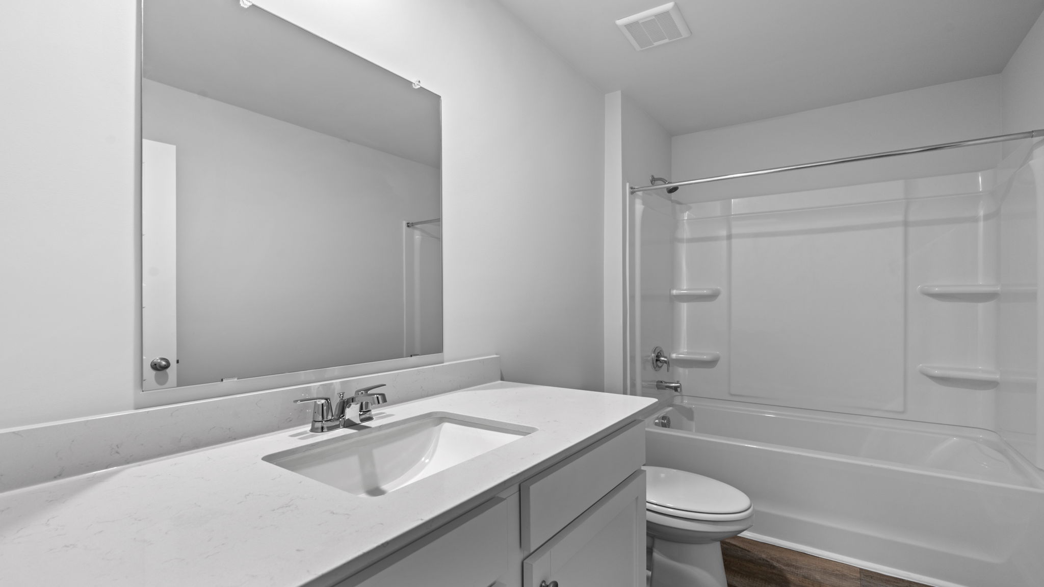 Functional bath space in the Willow by D.R. Horton designed for daily comfort and convenience.
