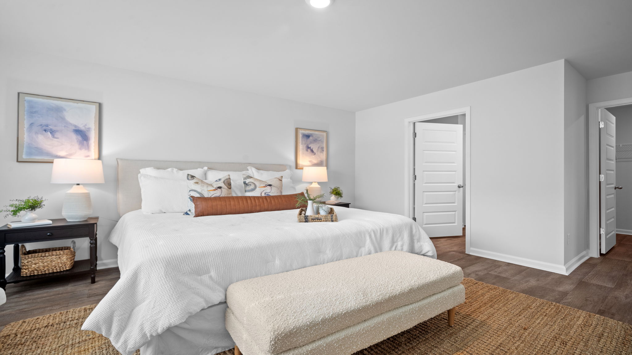 Primary bedroom view showing layout and connected spaces.