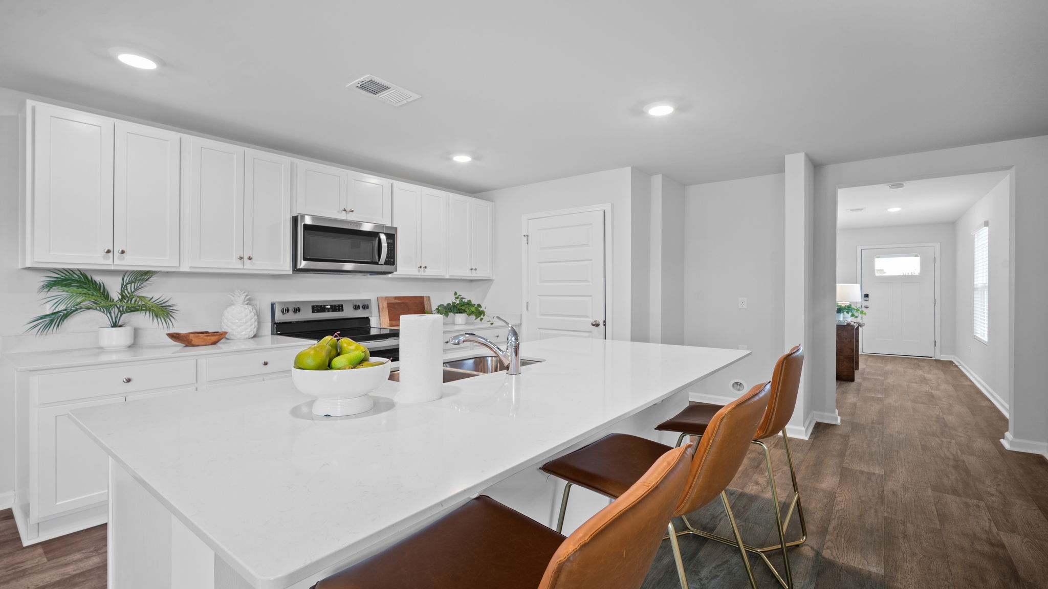 Kitchen view showing countertops and appliances.
