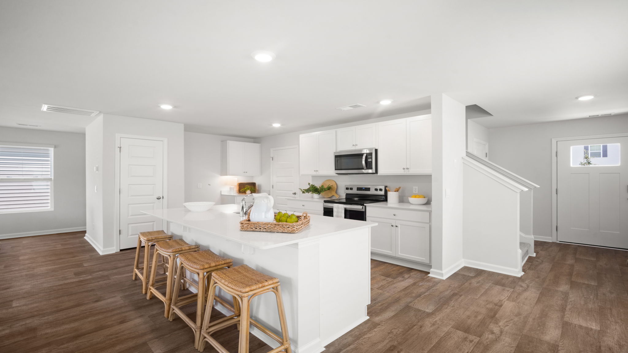 Kitchen layout with appliances and dining connection.