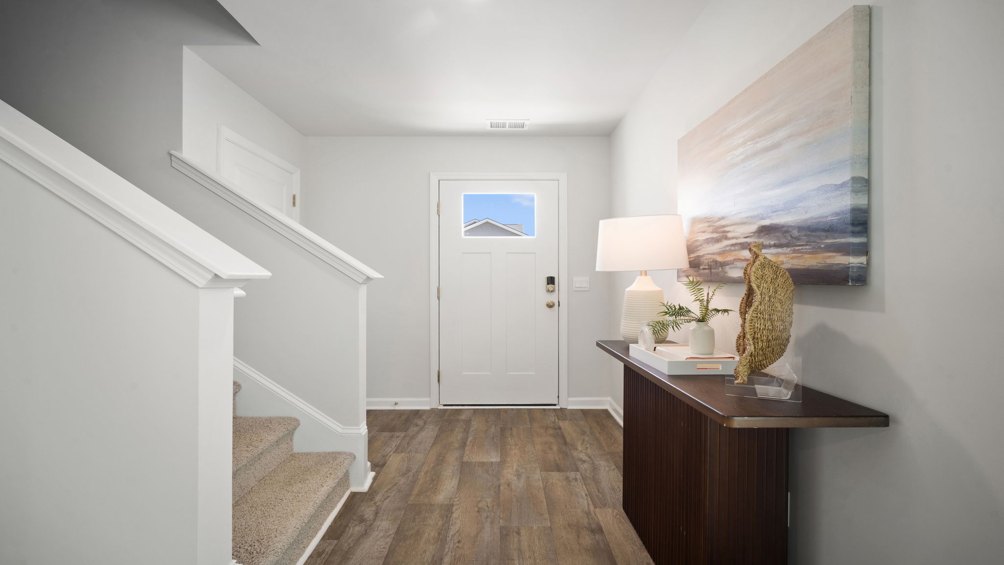 Foyer with an entry table