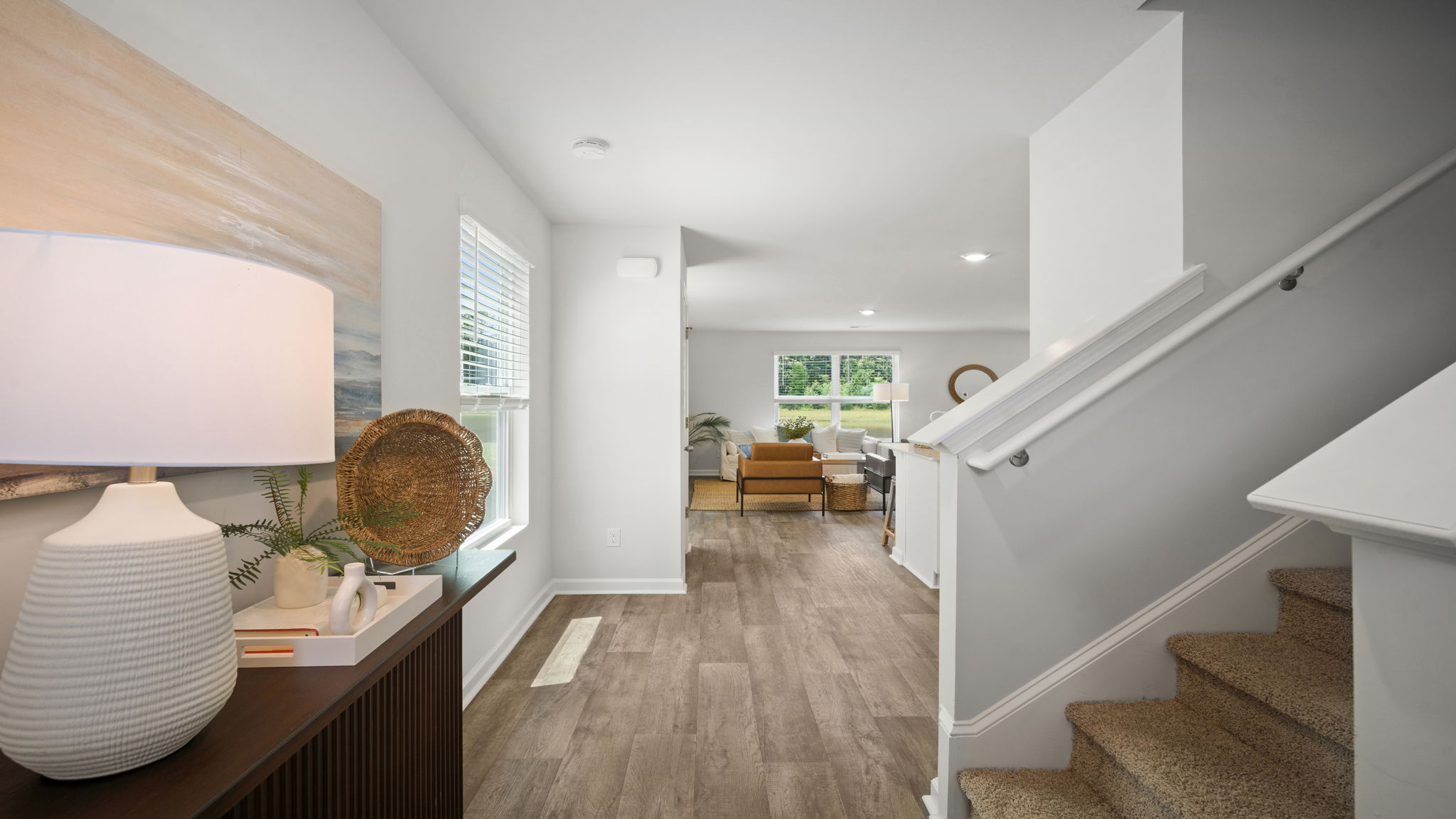 Foyer with an entry table
