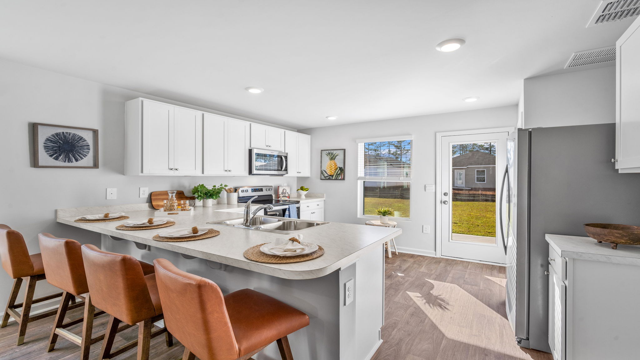 Kitchen with bar seating