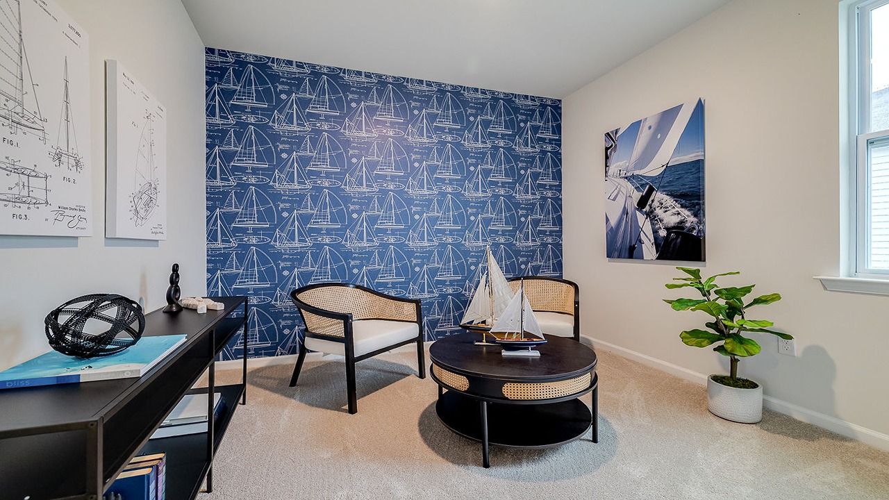 Inviting guest bedroom in the Helena floor plan by D.R. Horton featuring a spacious layout, stylish finishes, natural light, and convenient access to nearby bathroom accommodations.