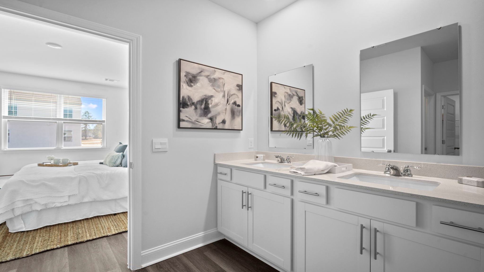 Primary bathroom with double vanities
