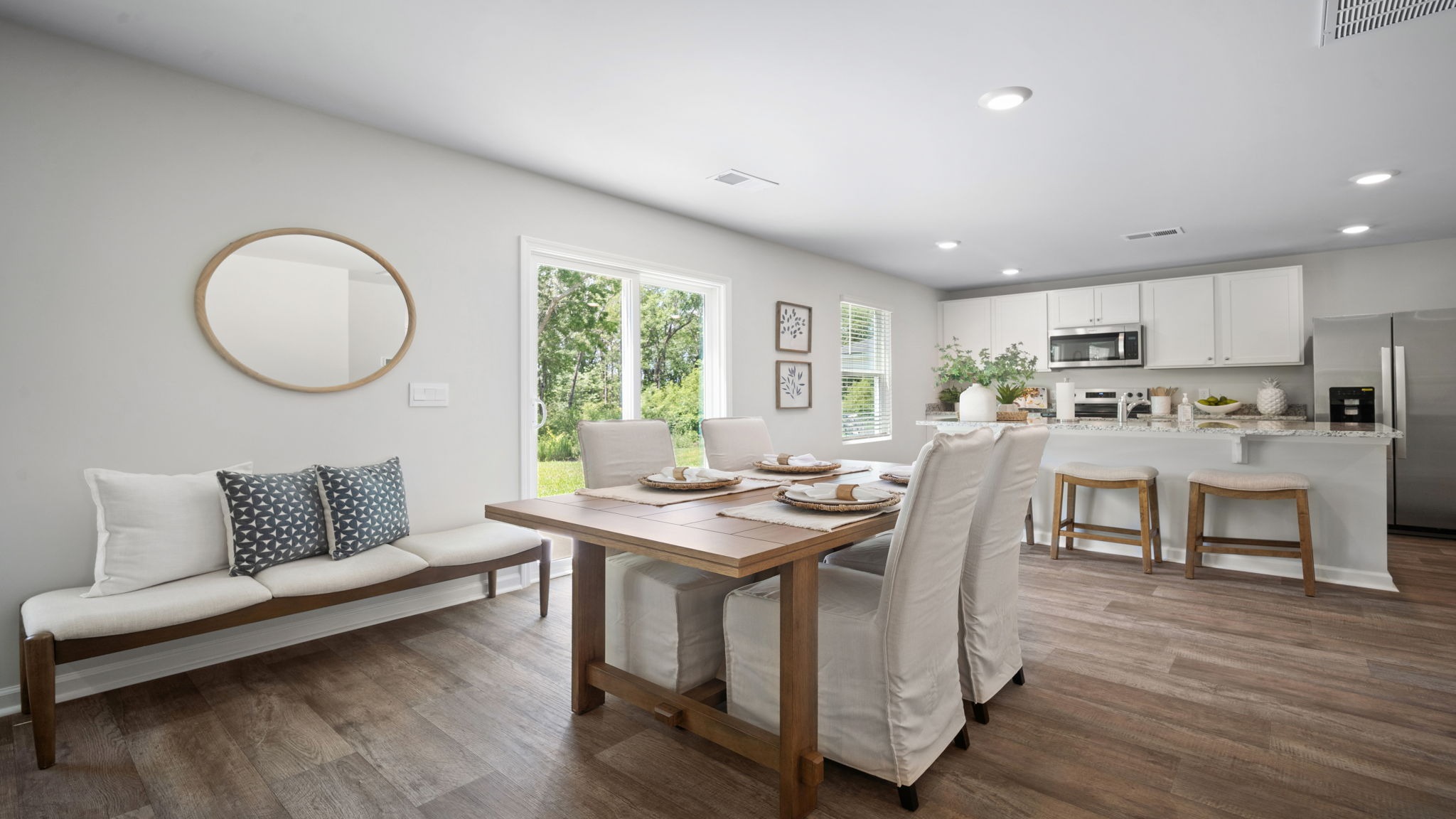 Dining area with a table and chairs