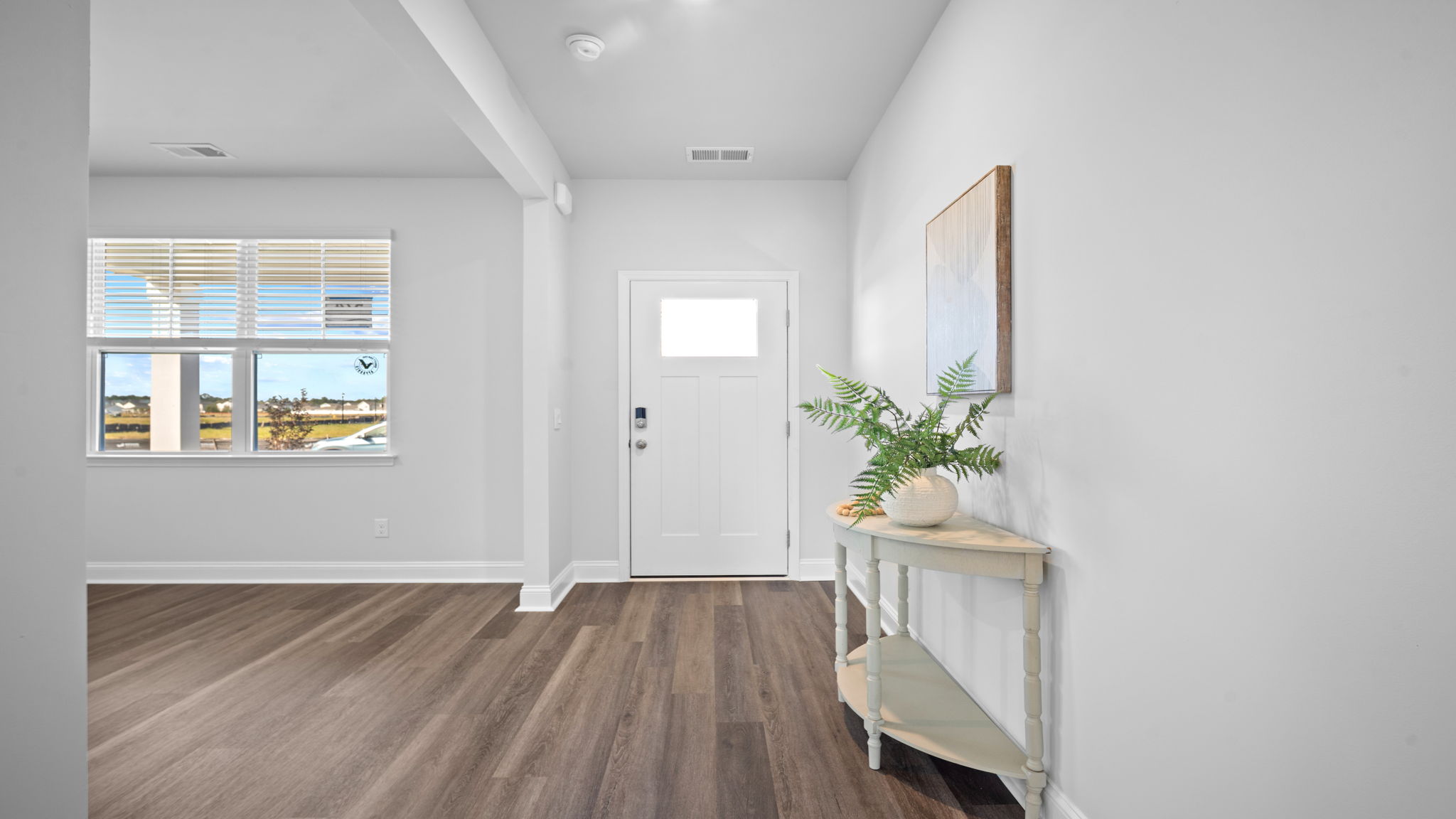 Foyer with an entry way table