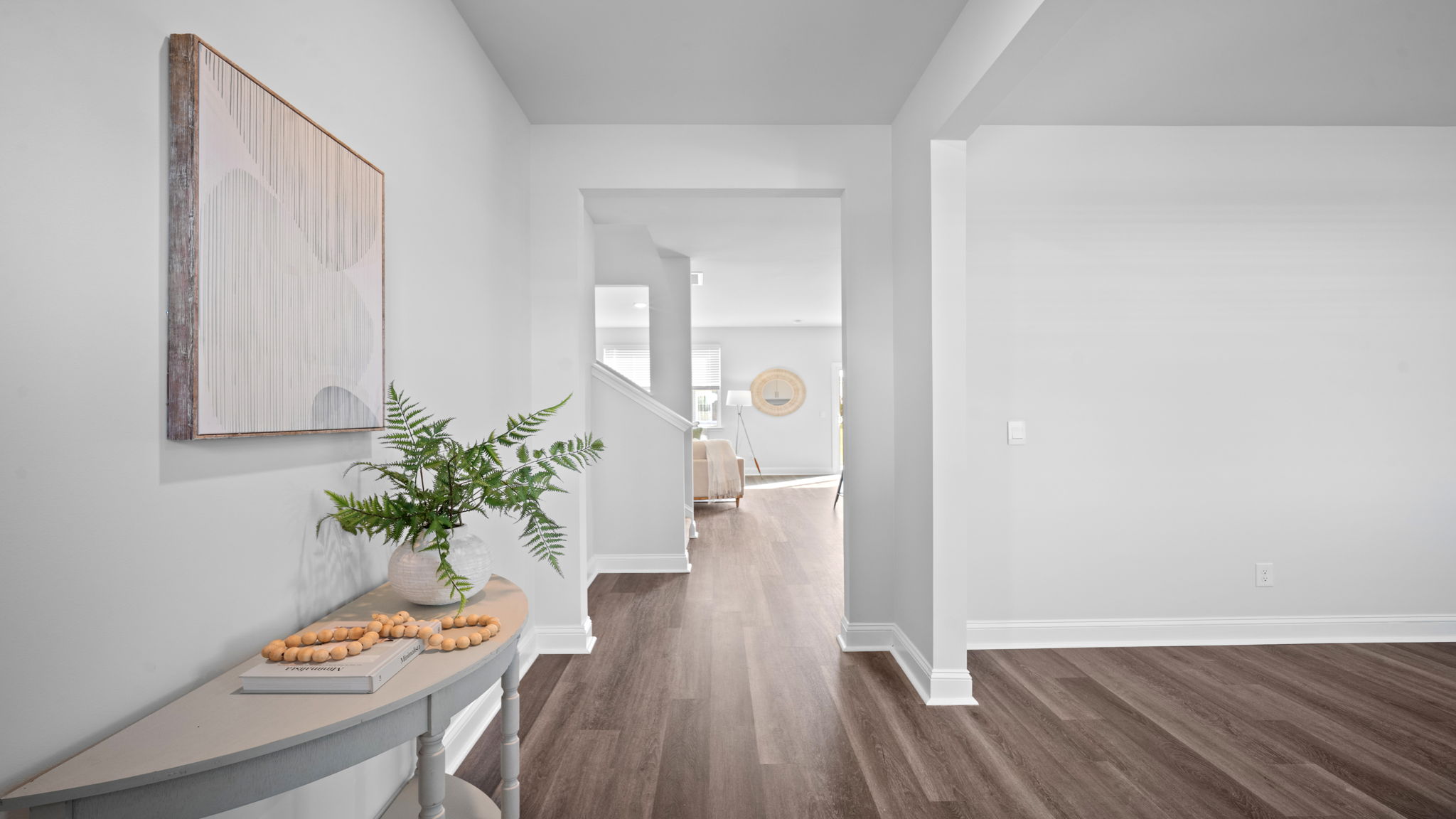 Foyer with an entry way table