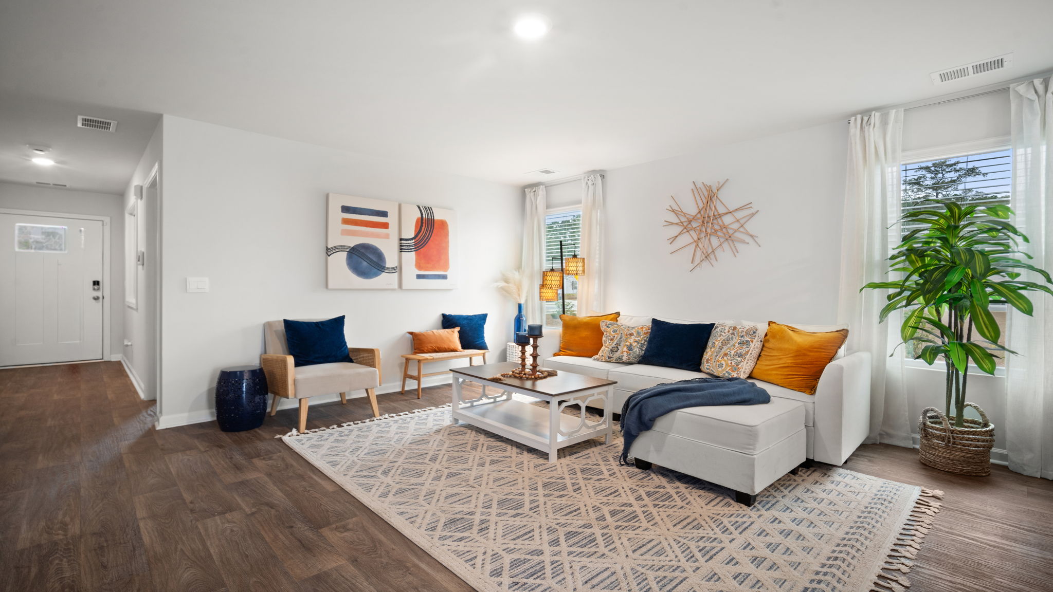 Living area with a view of the front door