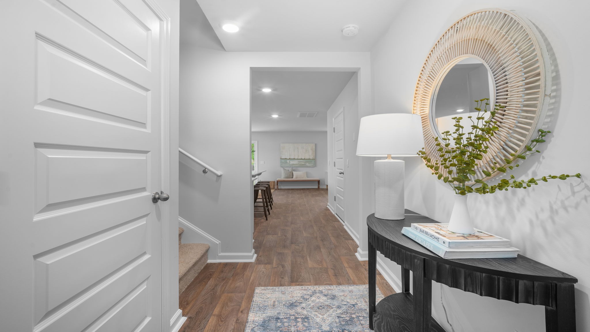 Foyer with an entry table