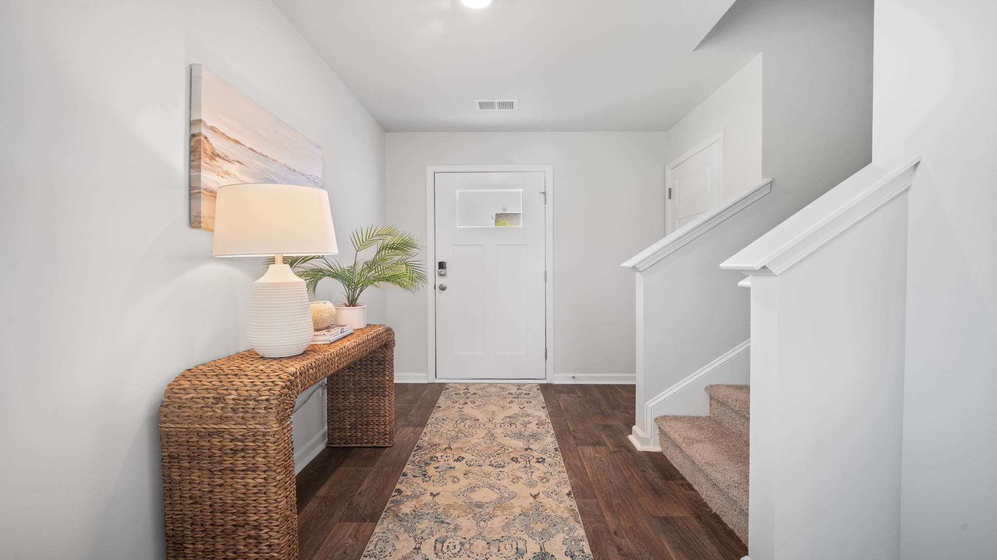 Foyer with an entry table