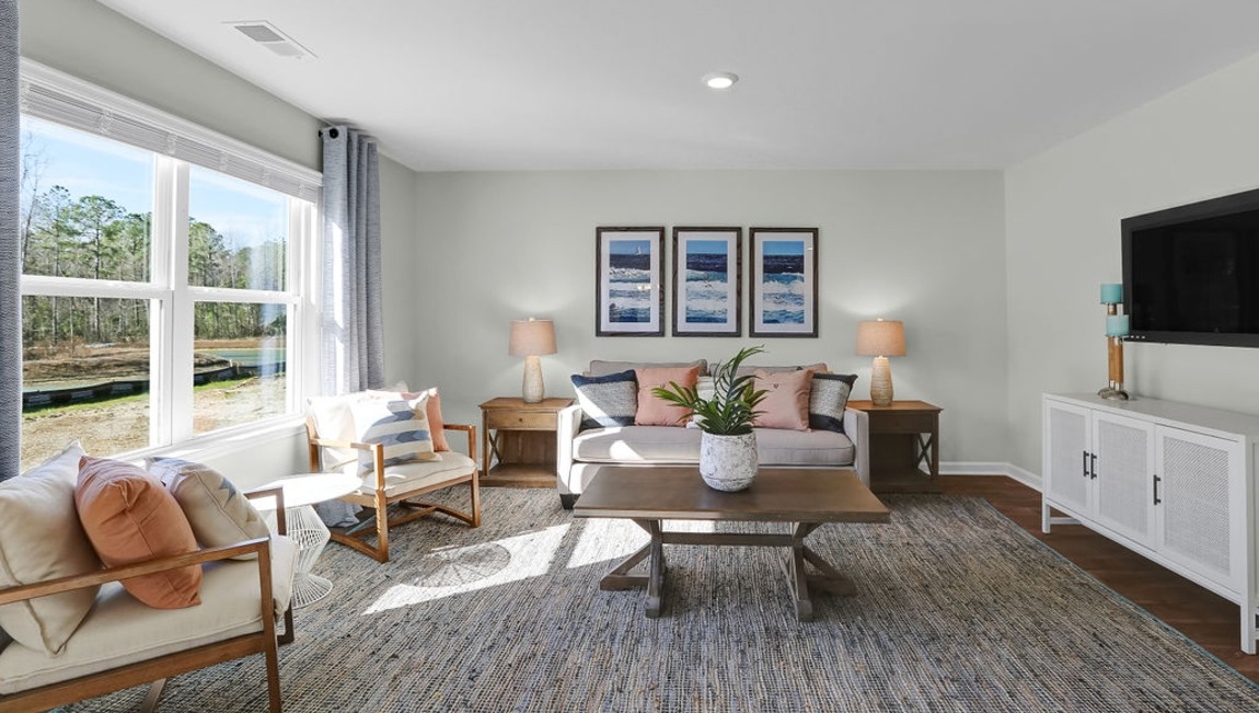 Living area decorated with seating