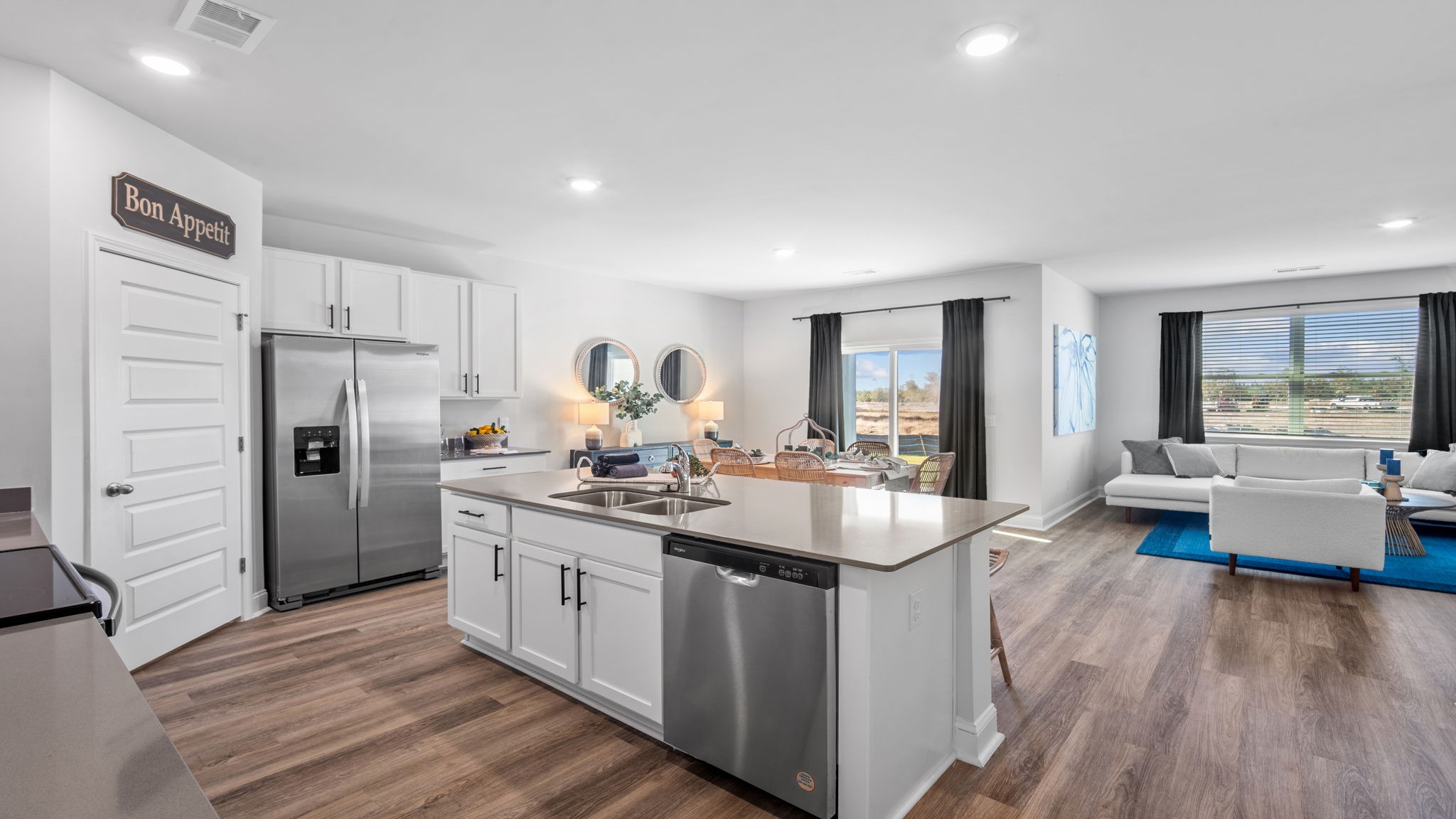 Kitchen with view into the dining area