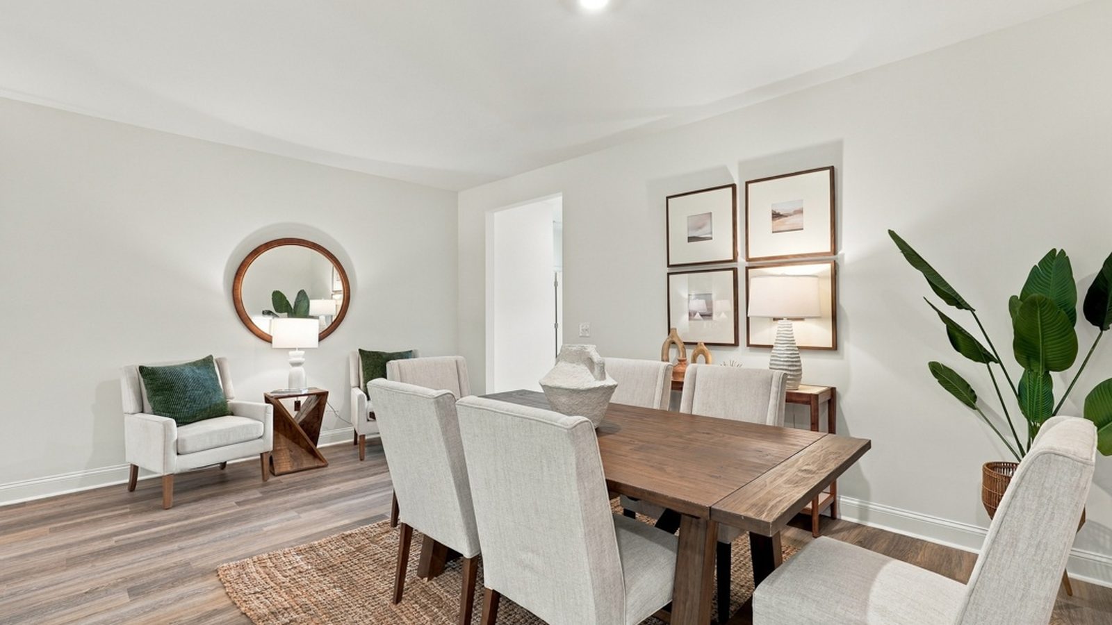 Dedicated dining area with modern design and easy access to the kitchen and main living spaces.