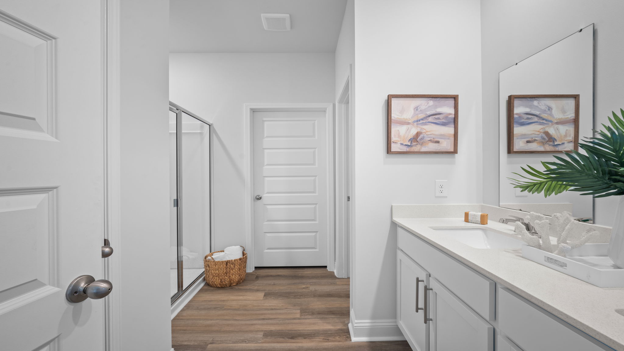 primary bath with double sinks