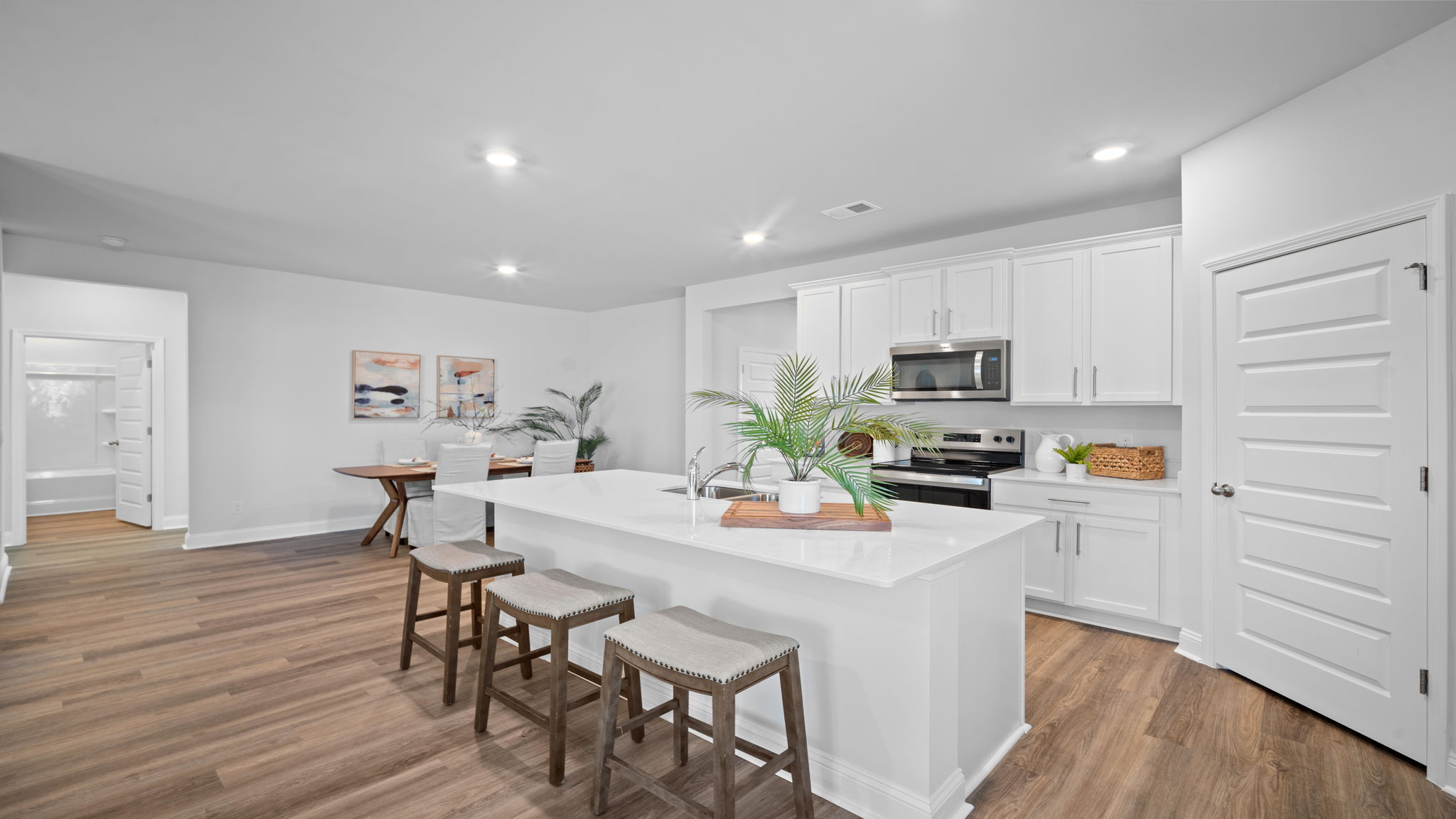 Another view of the kitchen showing workspace and layout.