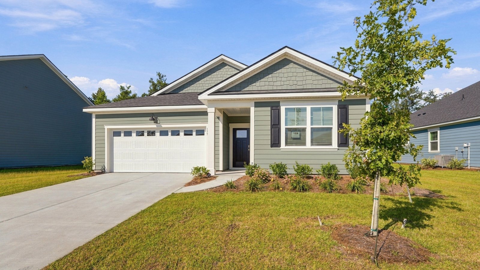 Front exterior side angle Lakeside B in Laurel Grove community