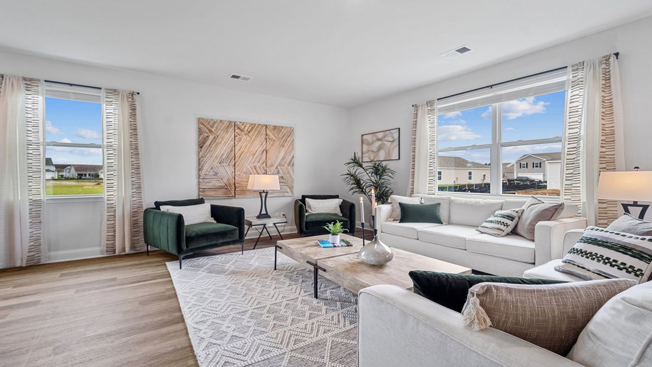 Living room with a view of the sliding glass doors