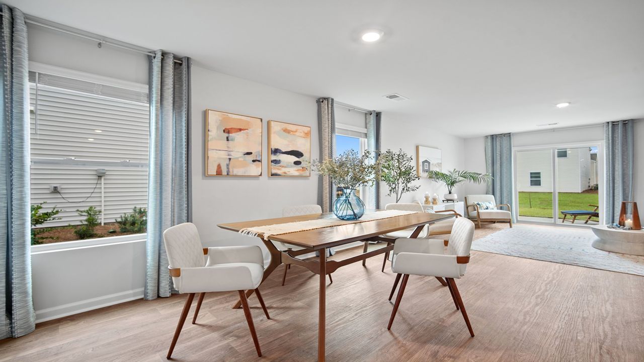 Dining area with a table and chairs