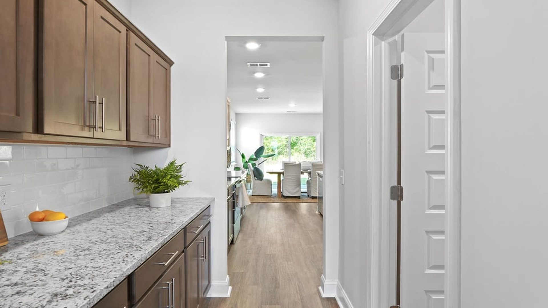 hallway with storage