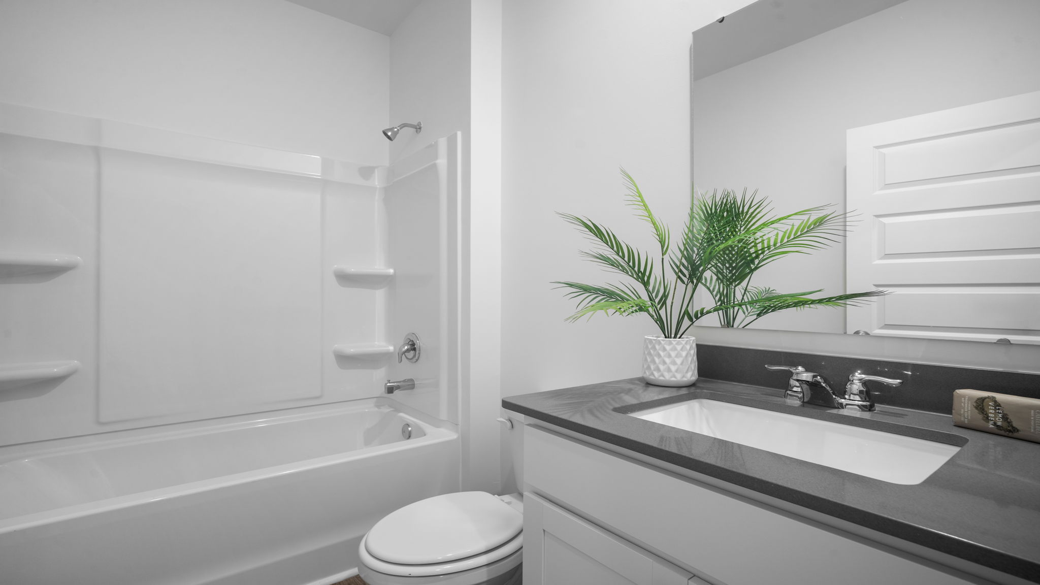 Guest bathroom with a tub shower