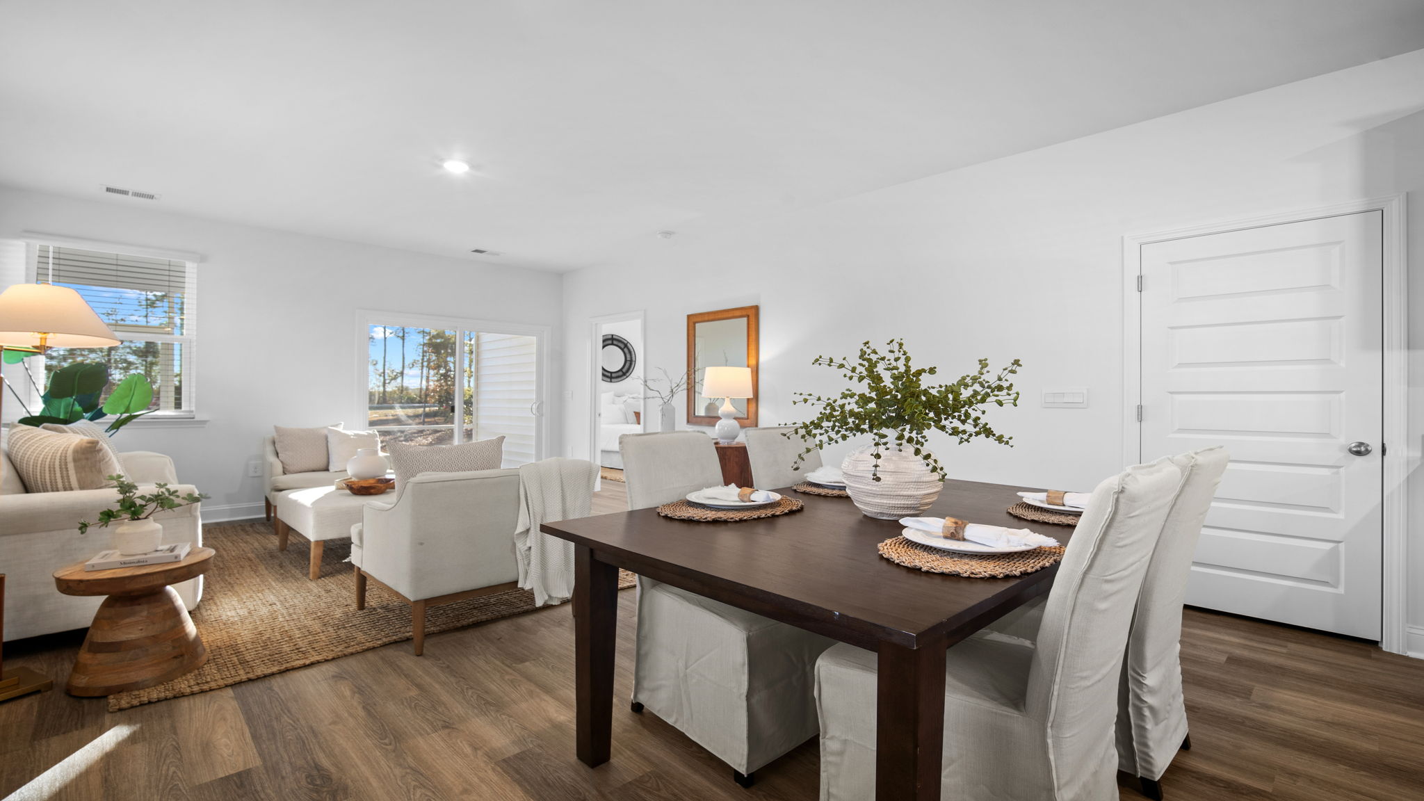Dining area with a table and chairs