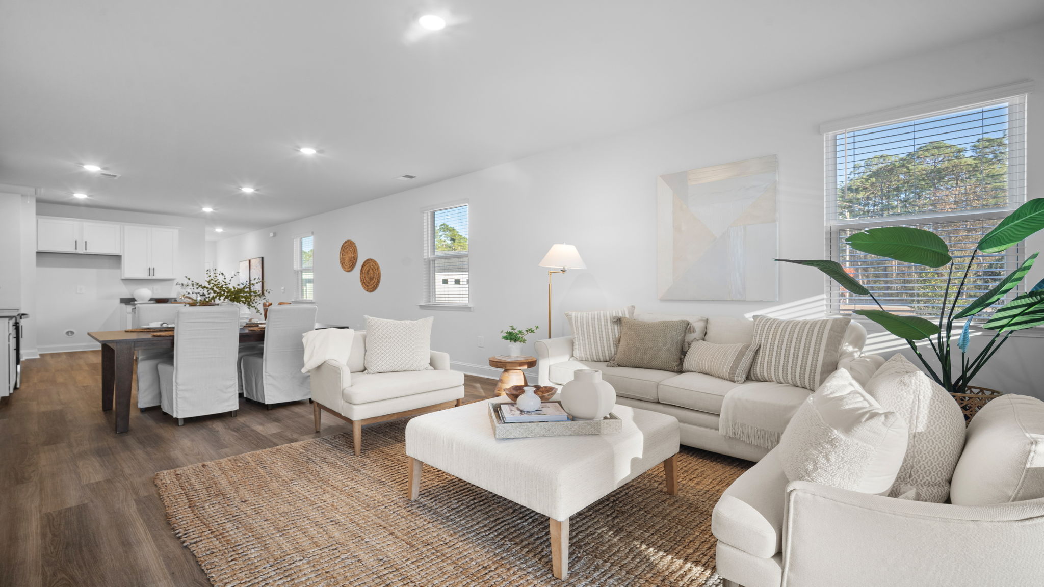 Living area decorated with seating