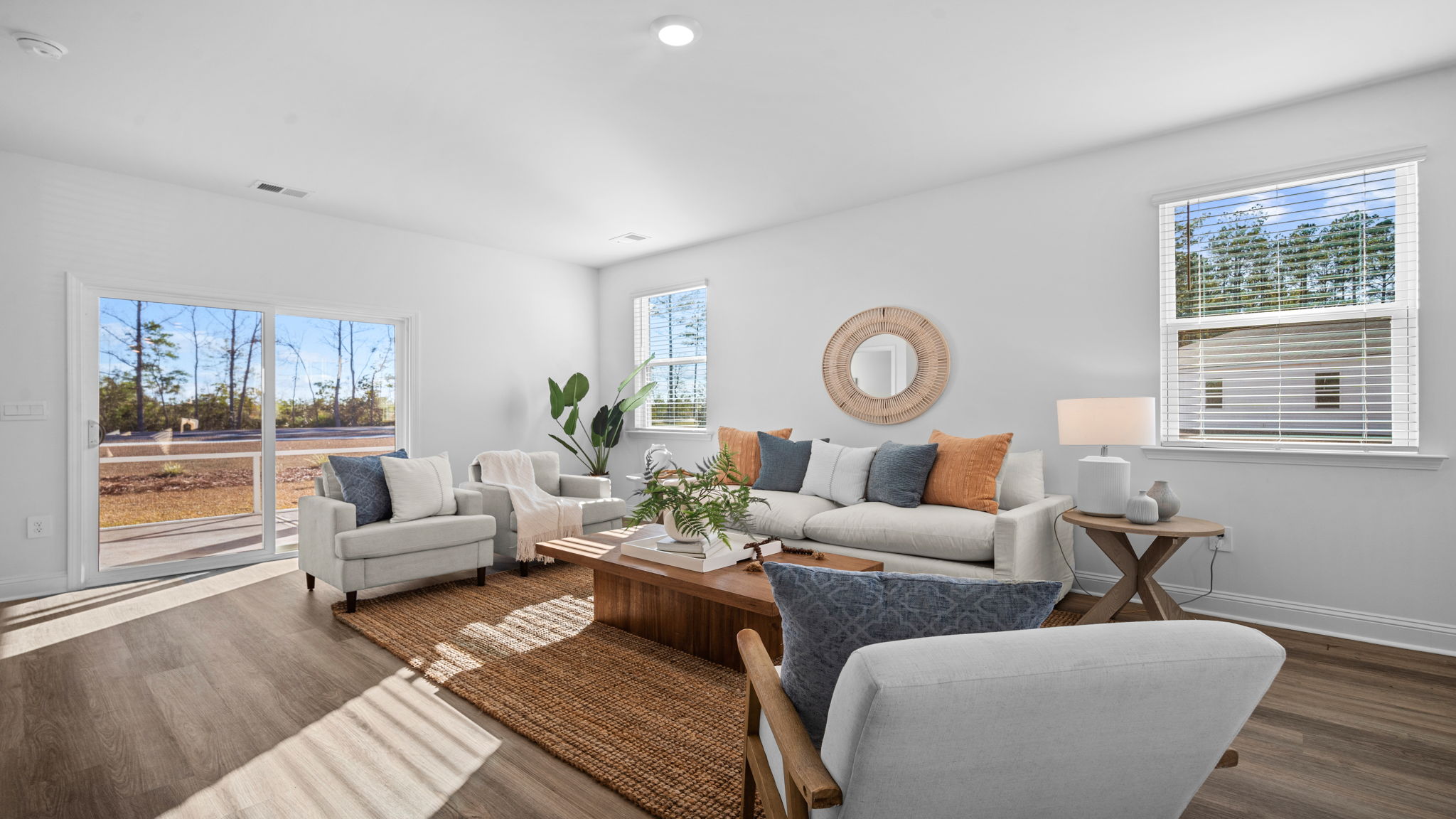 Living area decorated with seating