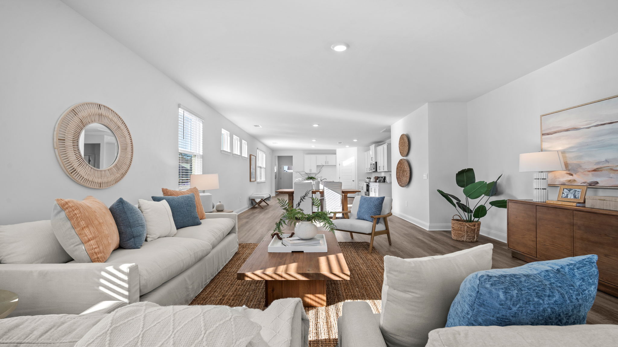 Living area decorated with seating