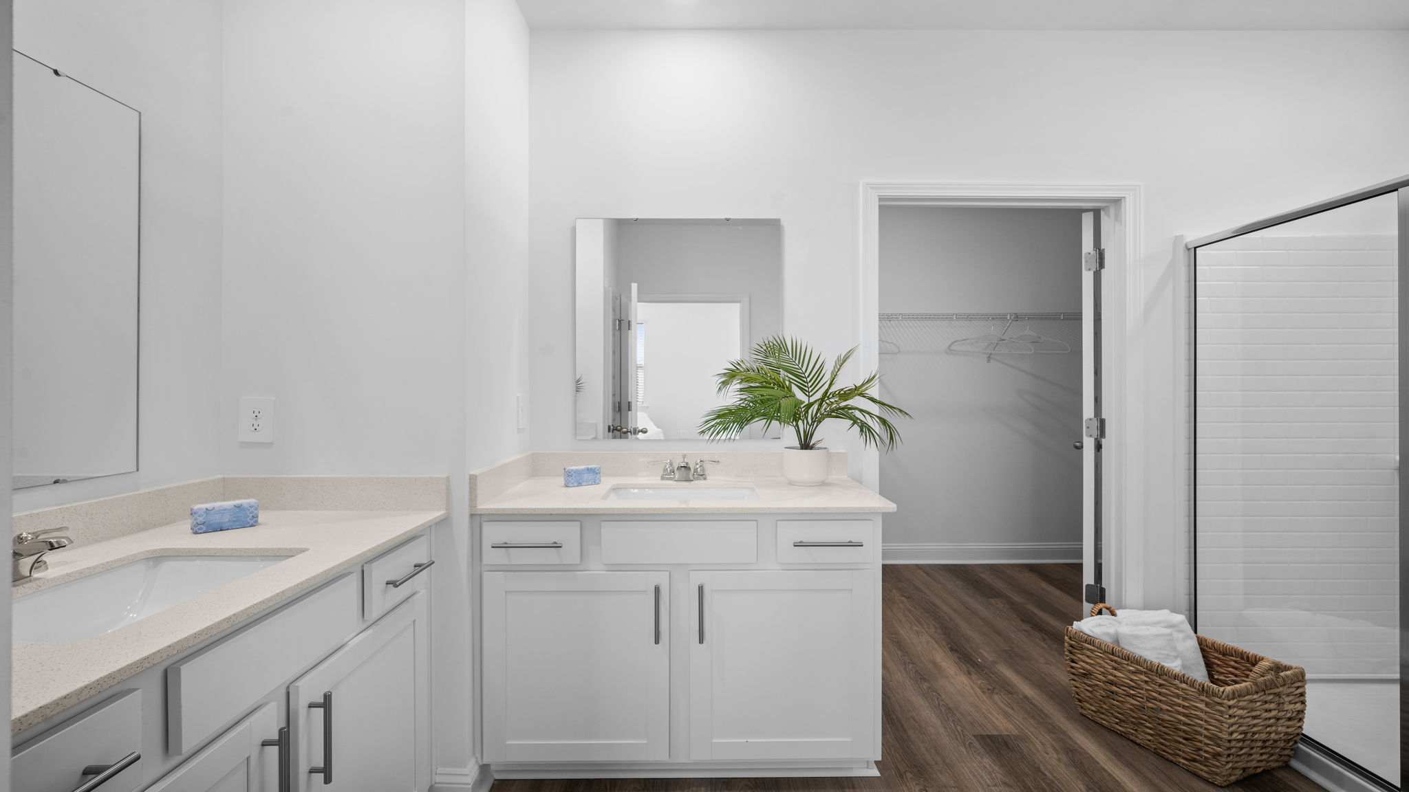Primary bathroom with double vanities