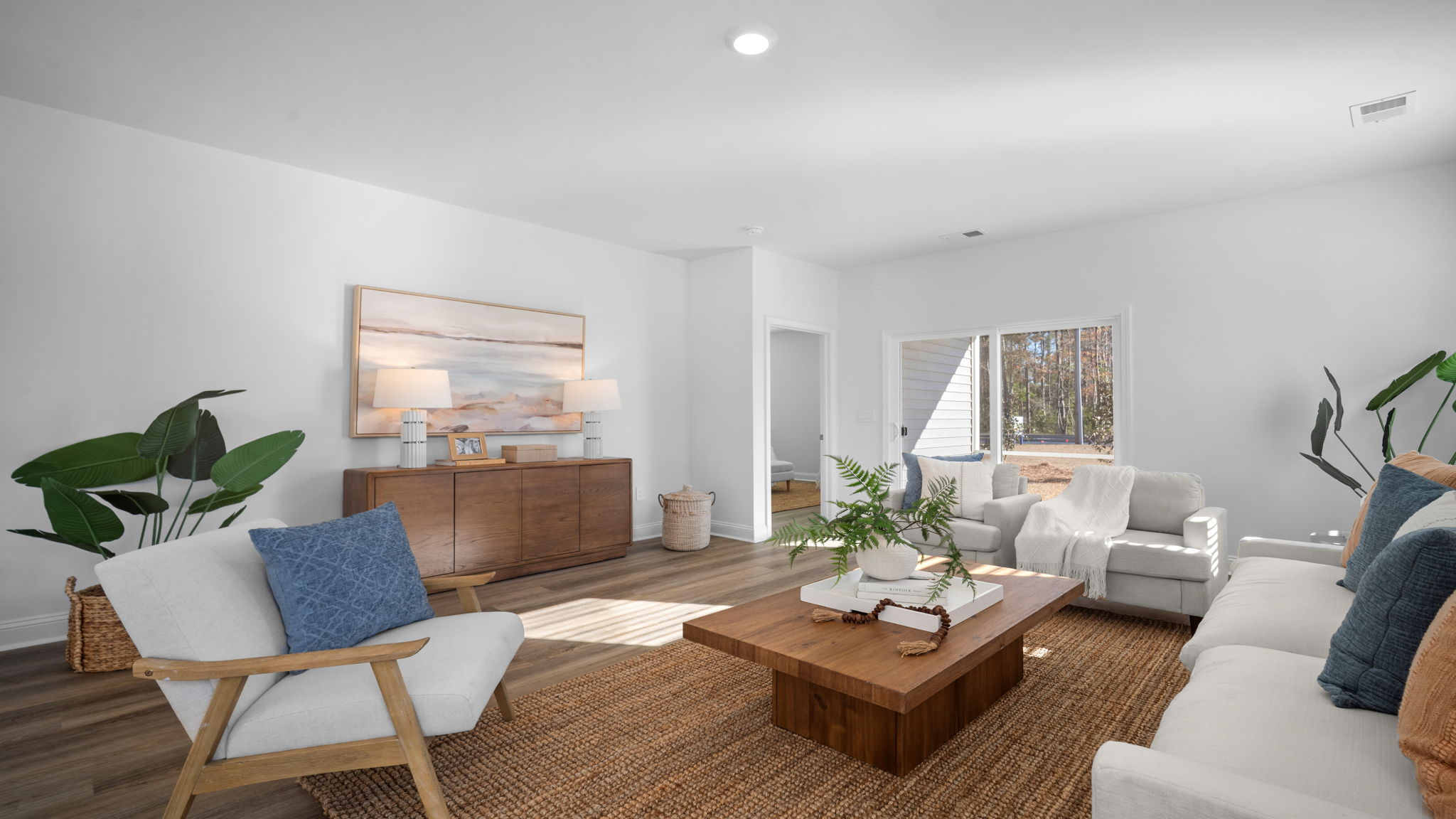 Living area decorated with seating