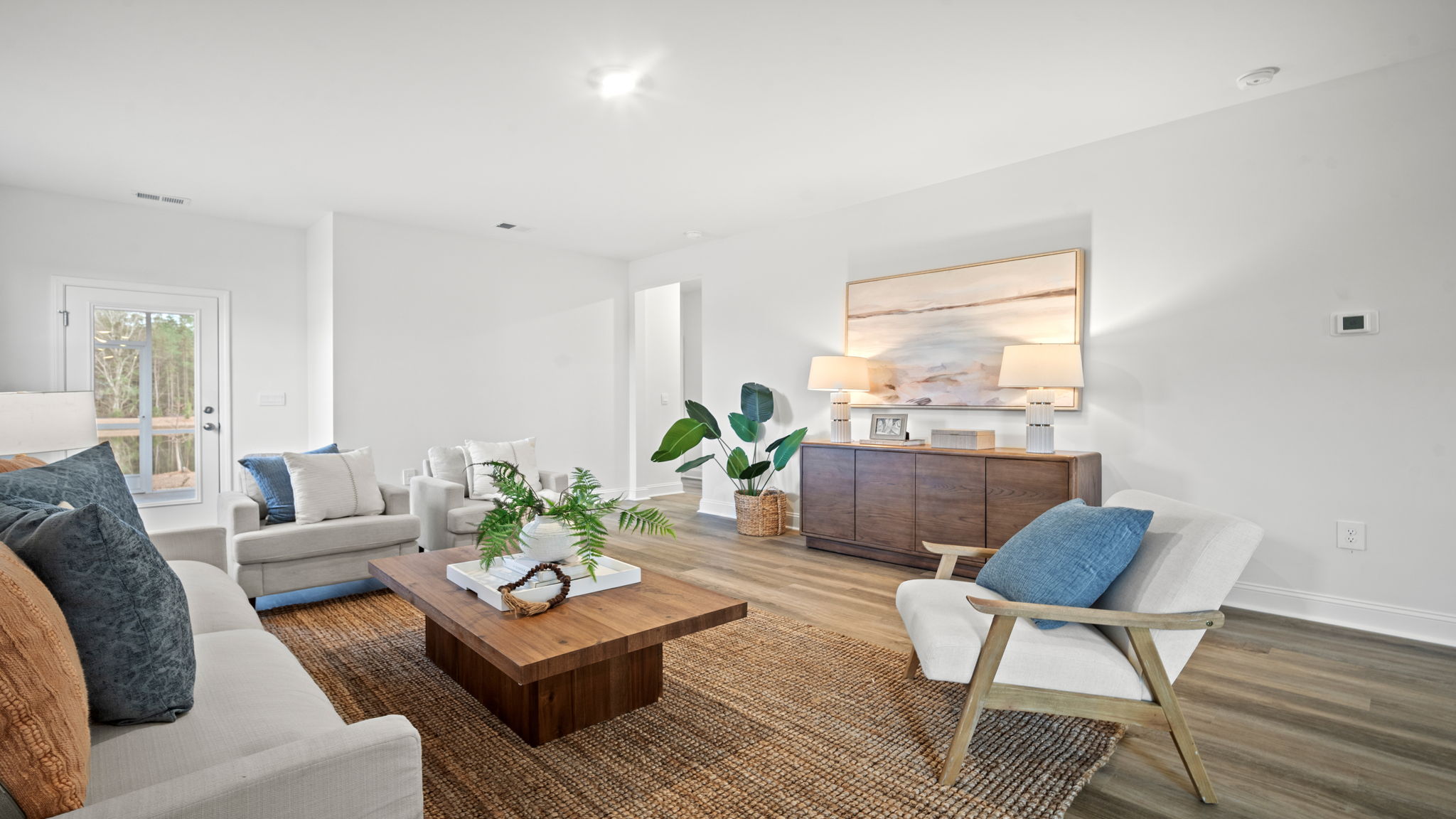 Living area decorated with seating and tables