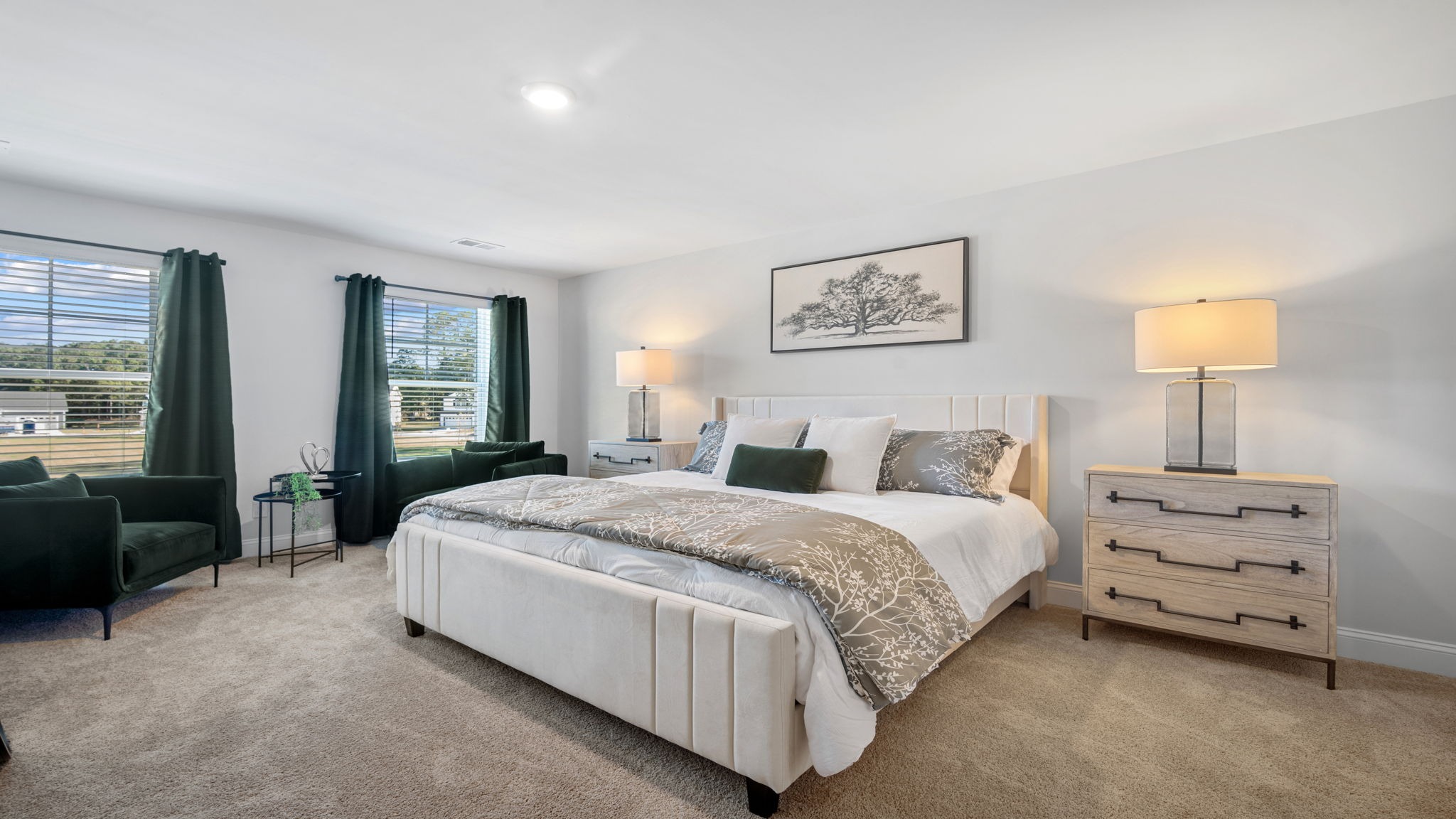 Bedroom with carpet flooring and cozy decor