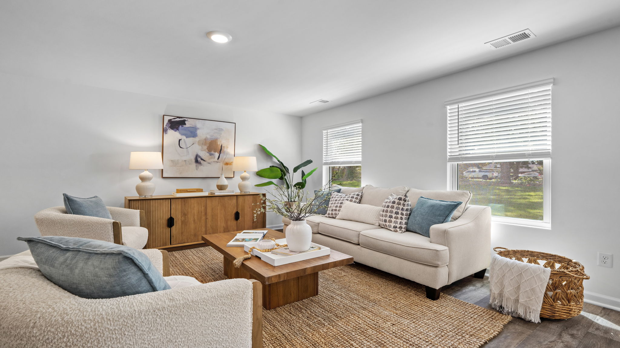 Spacious family room designed for comfortable everyday living and entertaining