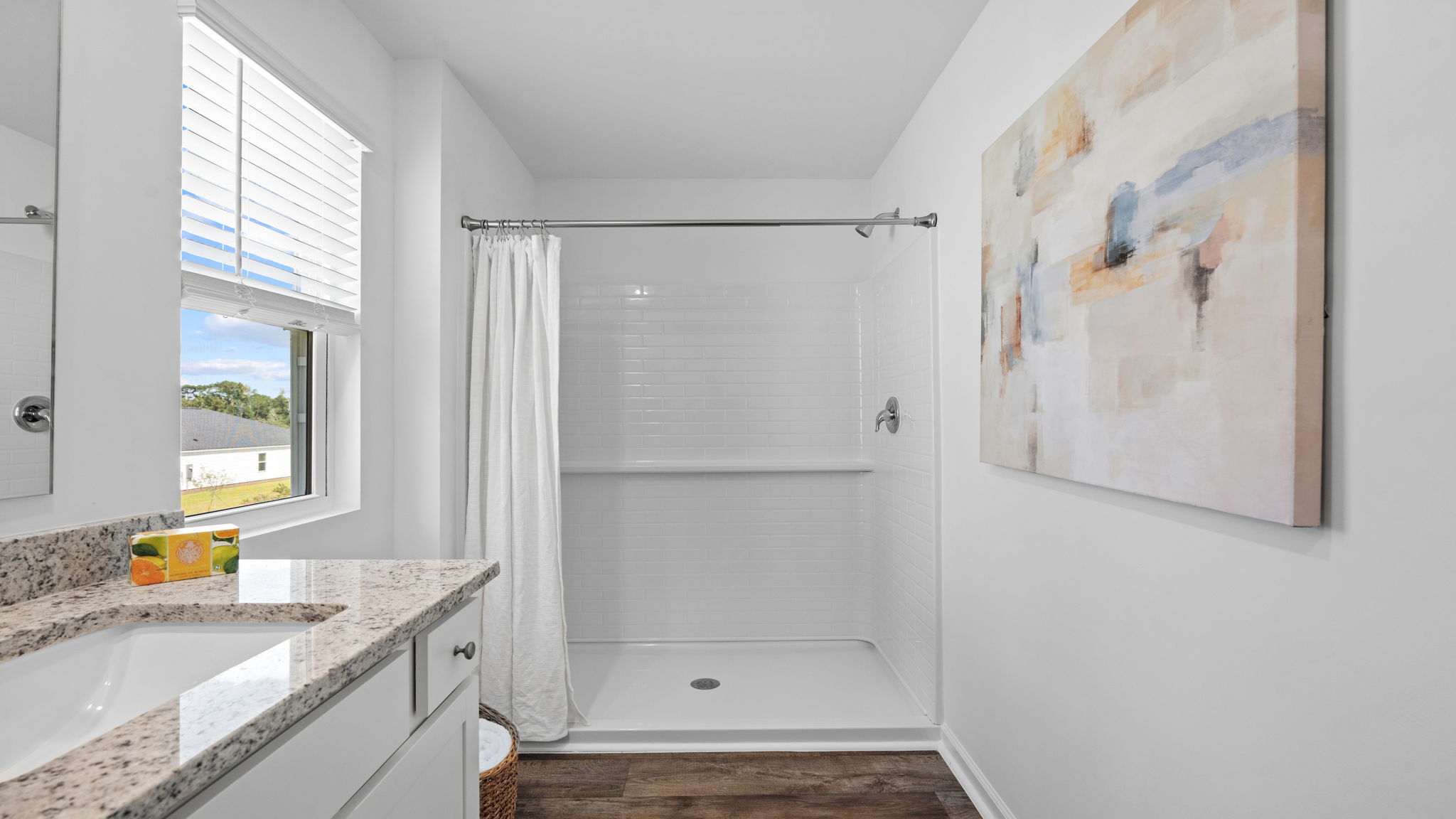 primary bathroom with walk-in shower, private layout, and contemporary fixtures