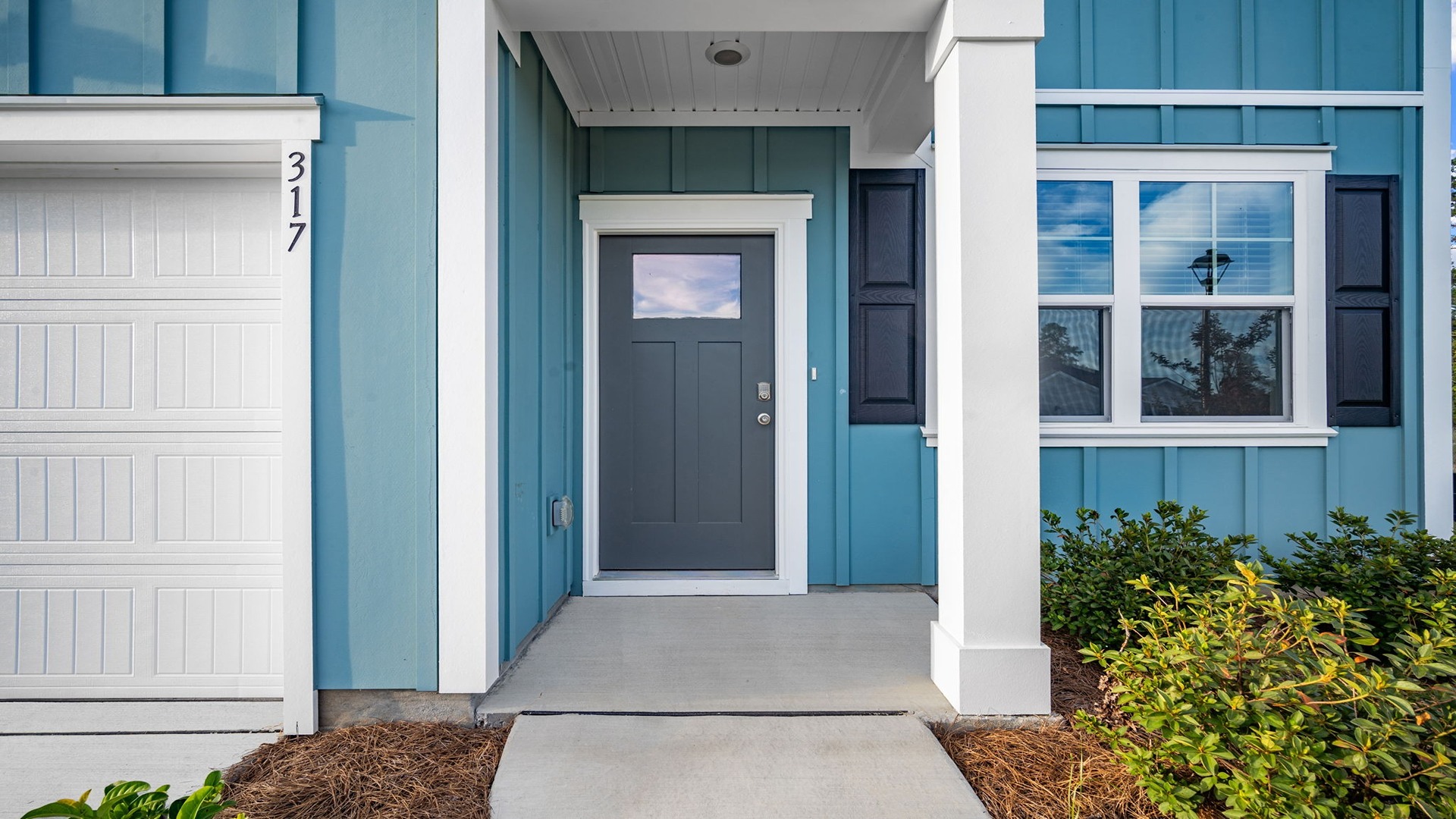 Front Front exterior of the covered porch
