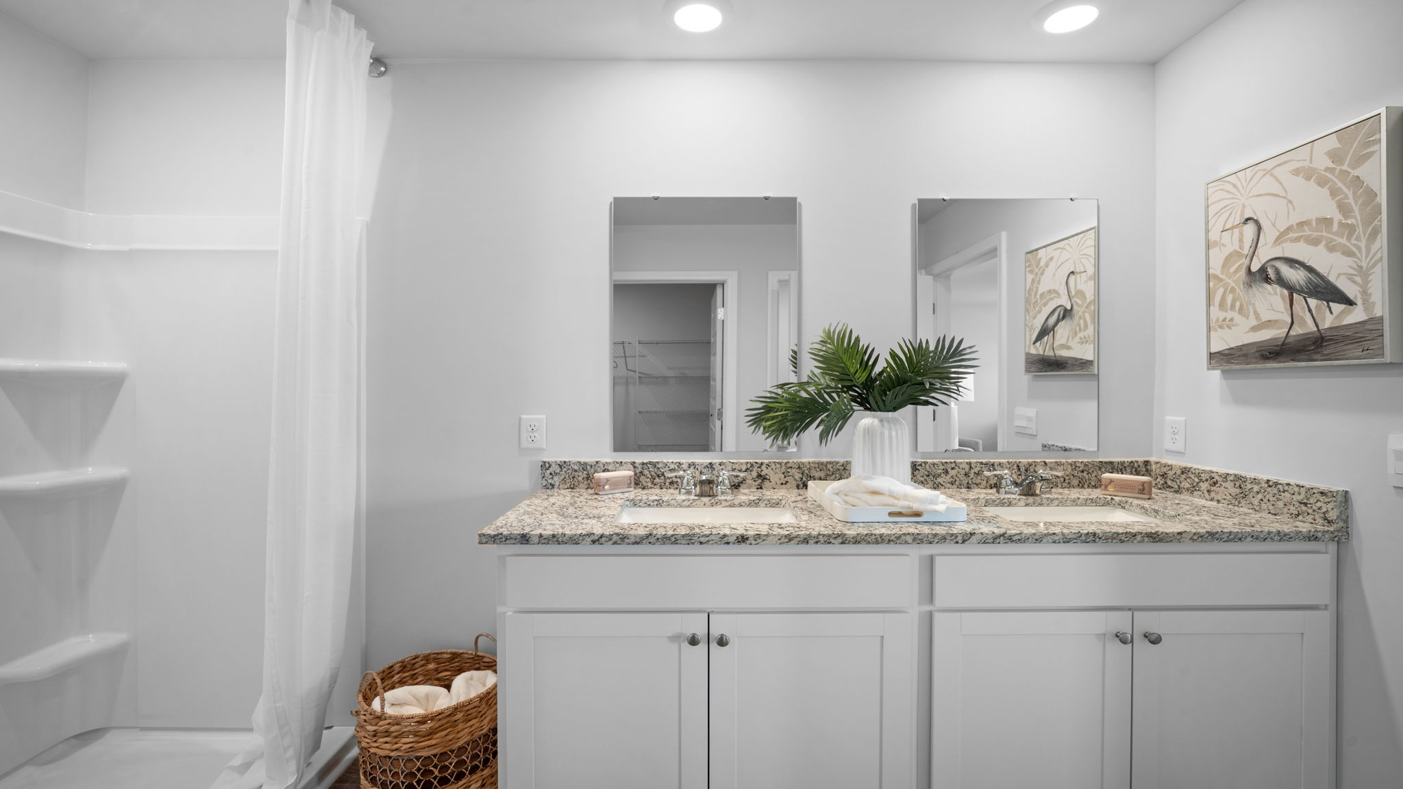 Primary bathroom with double vanities