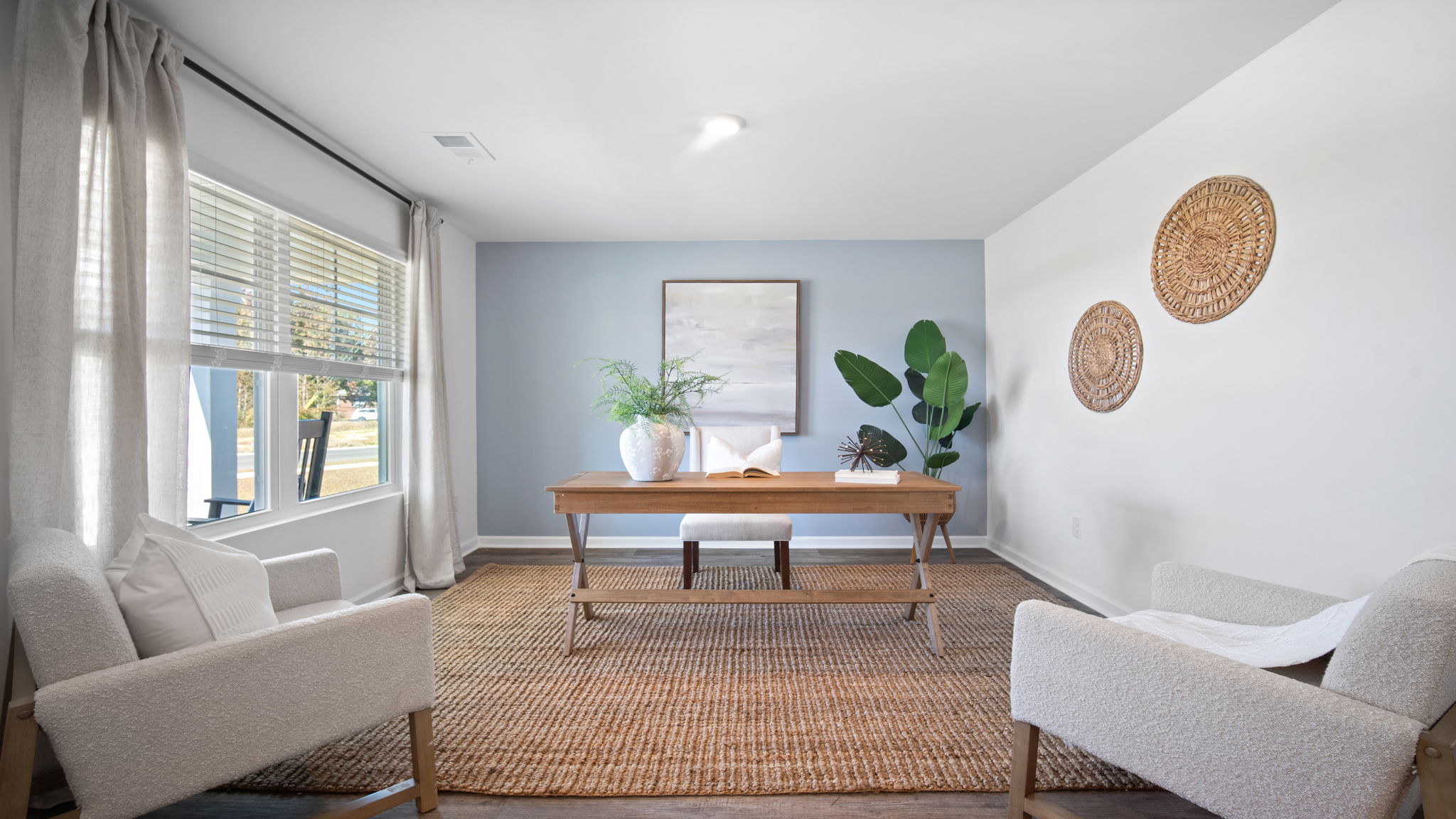 Flex room decorated as an office